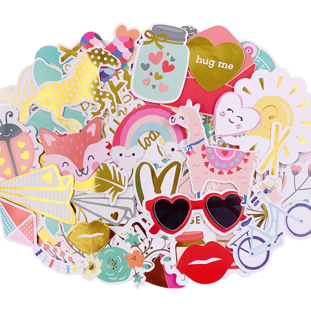 120pcs Scrapbook Stickers Set - Love Themed Cardstock Decorative Stickers for DIY Crafts, Journaling, Scrapbooking, Planner Decor & Laptop Personalization - Perfect for Gift Wrapping, Bullet Journals & Memory Books