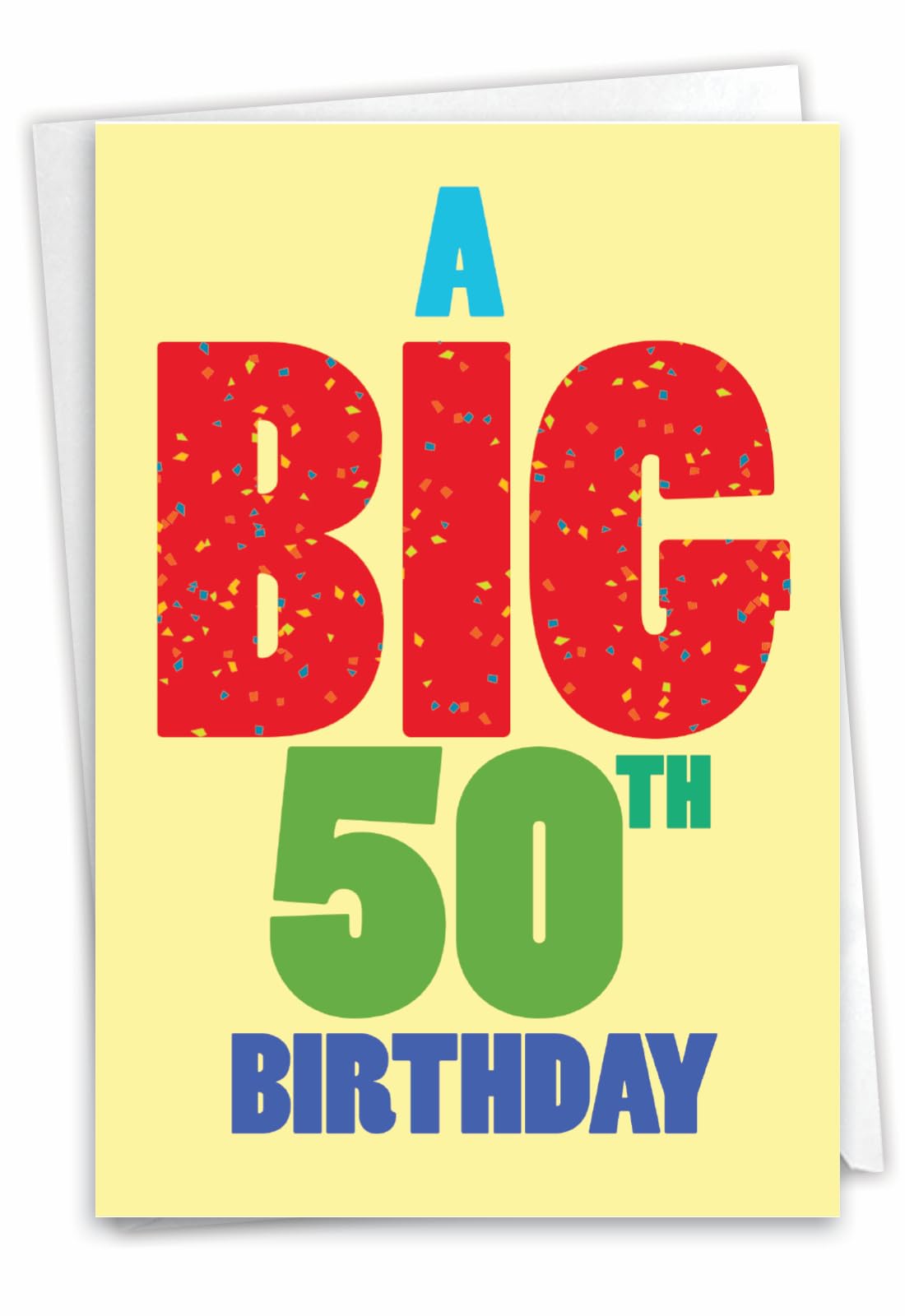 50th Birthday Card with Envelope - NobleWorks 5x7 Inch Milestone Greeting Card for 50th Birthday Celebrations | Perfect for Parties, Anniversaries & Special Occasions