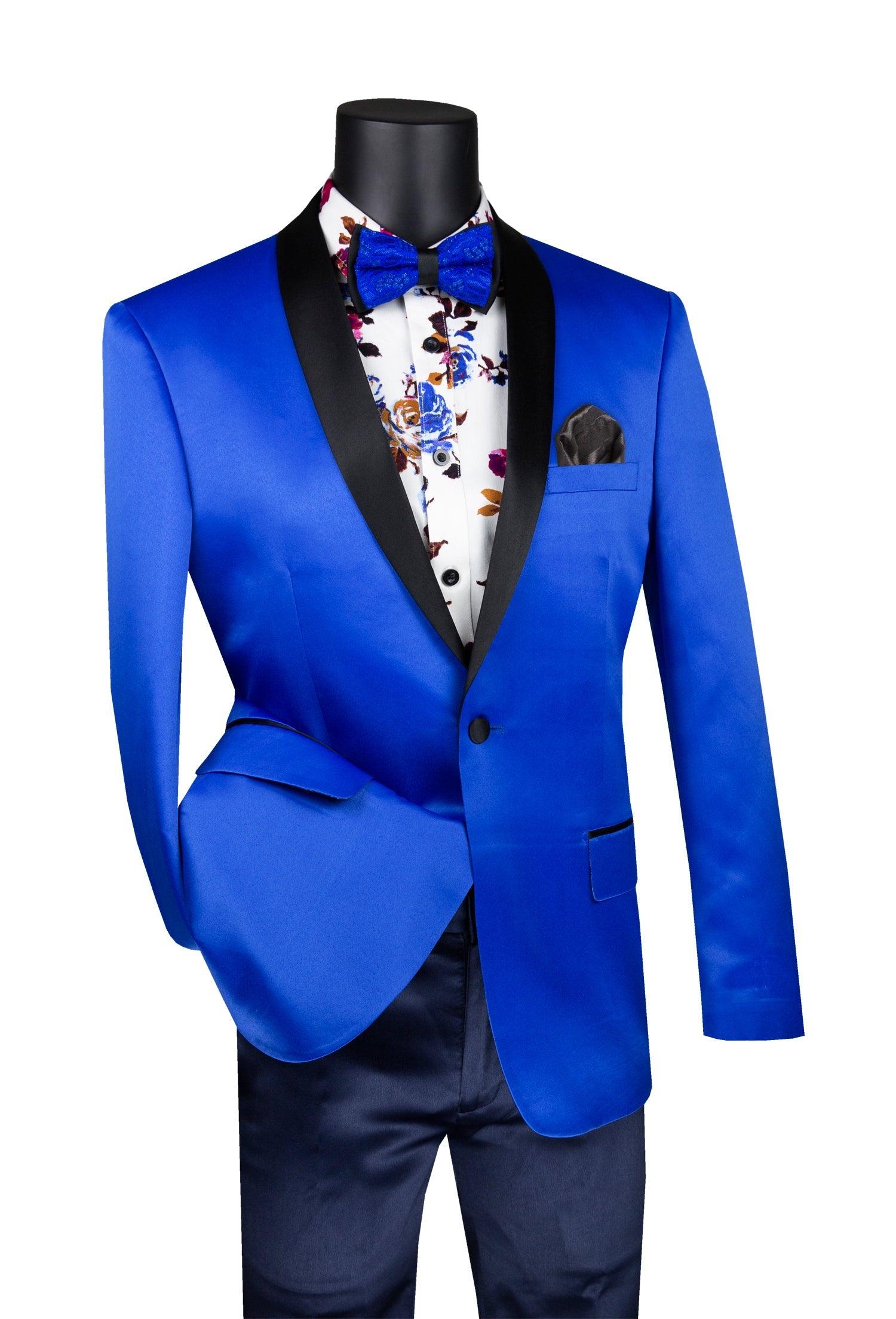 Royal Blue Slim Fit Men's Tuxedo Jacket with Black Shawl Lapel - Formal Wedding Suit Blazer for Prom, Gala & Evening Events