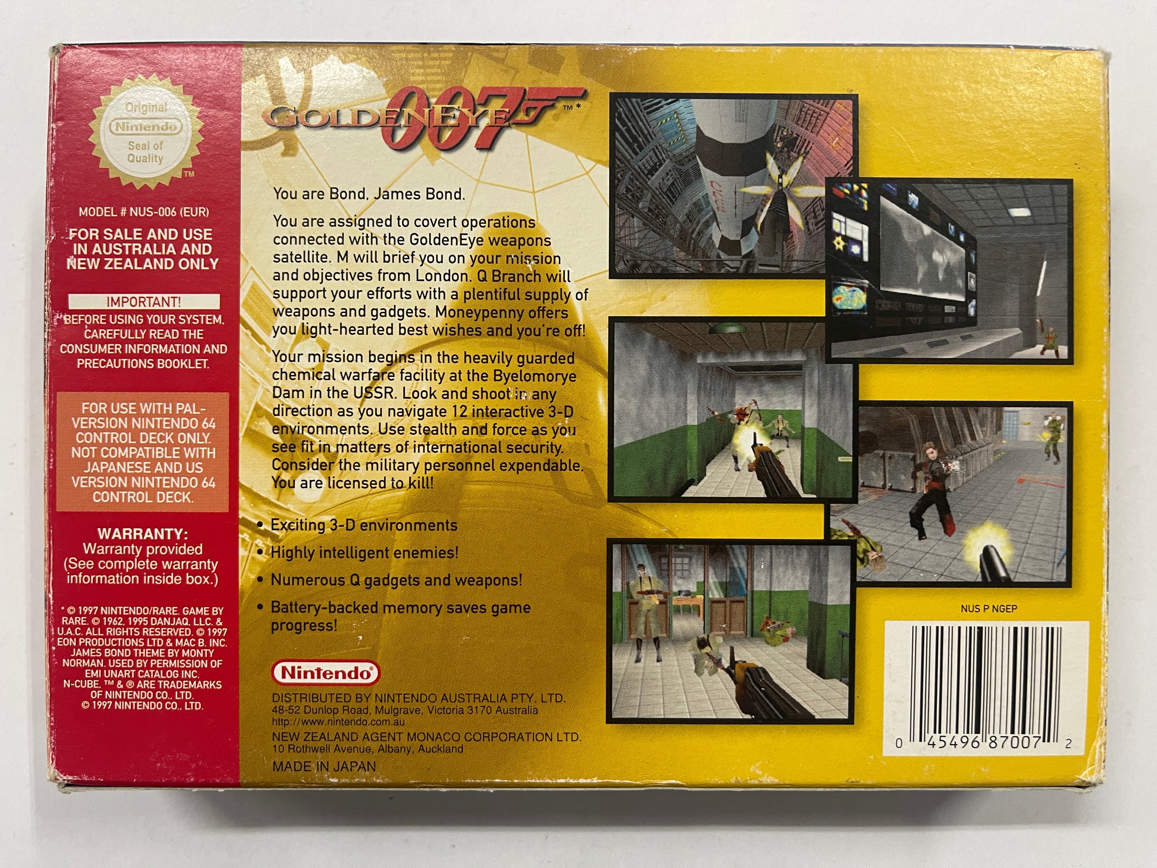 Goldeneye 007 Nintendo 64 Complete In Box - Rare Retro Video Game for N64 Console Collectors | Perfect for Gaming Nostalgia and Display