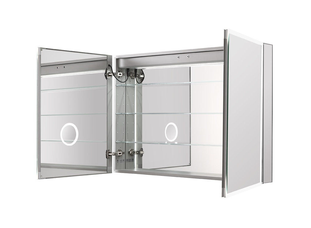 Aquadom Royale Plus 48x30 Inch LED Bathroom Medicine Cabinet with Mirror - Modern Waterproof Storage for Bathroom Essentials, Makeup & Toiletries (Perfect for Home, Spa, Hotel Renovation)