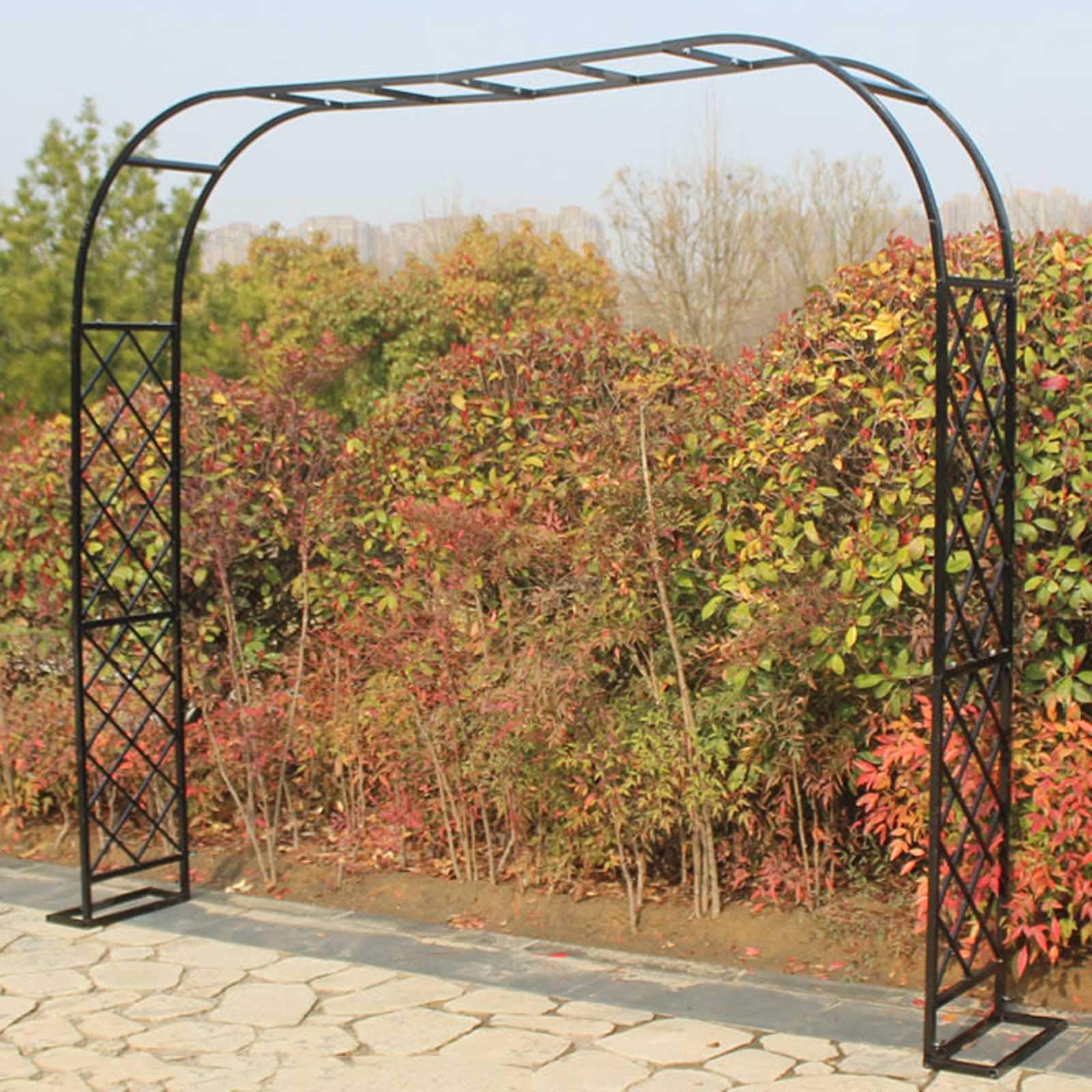 Zzmop Large Metal Garden Arches - Rose Grid Archway Arbor Flower Stand for Climbing Plants | Outdoor Garden Decoration in Black, Green, White & Gold | Perfect for Vine Support, Wedding Backdrops & Landscape Design