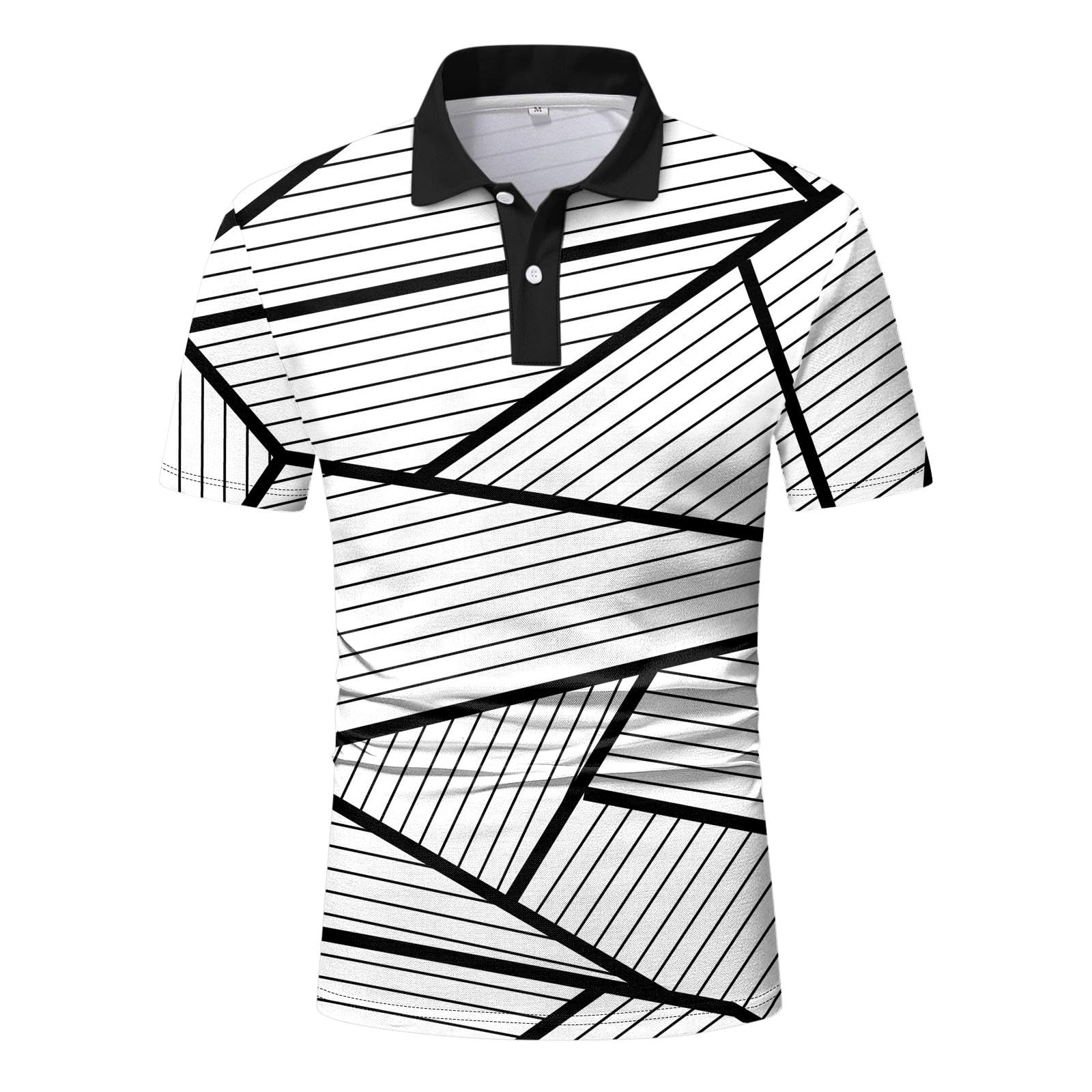 Large Men's Long Sleeve & Short Sleeve Printed T-Shirts - Turn Down Neck Casual Tech Shirt, White Vest & Bikini Top - Designer Tops for Men (3XL) | Perfect for Gym, Beach & Everyday Wear