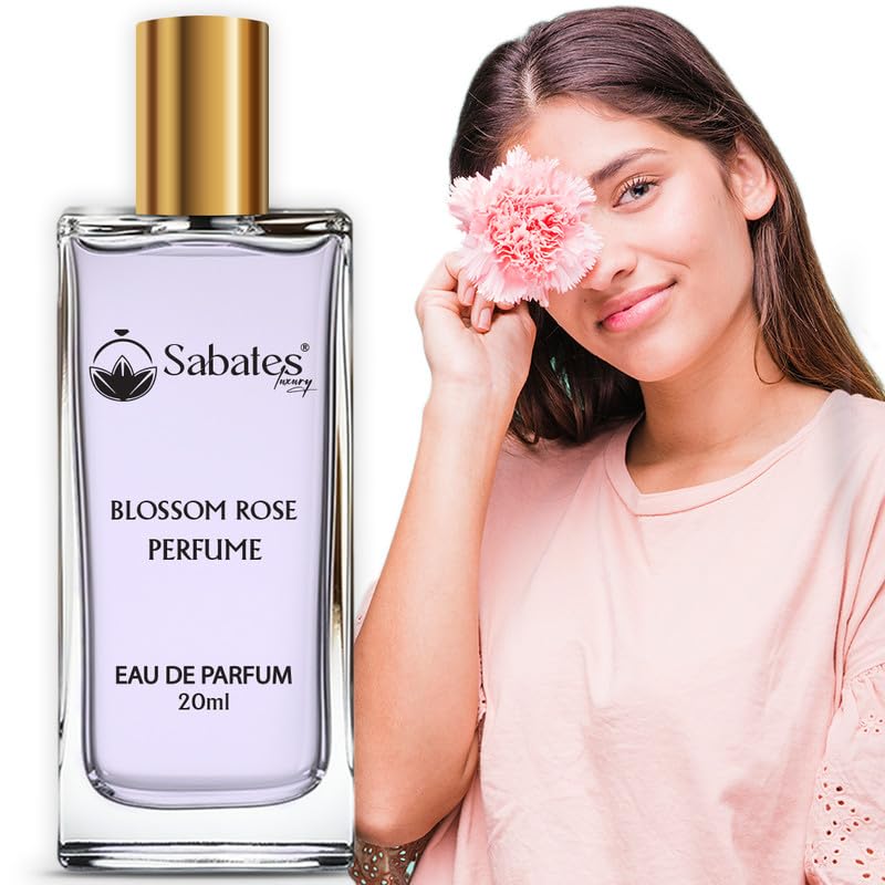 Sabates Blossom Rose Perfume for Women - Long Lasting Floral Beach Fragrance, Romantic & Fresh Scent | Perfect for Date Nights, Beach Vacations & Everyday Wear