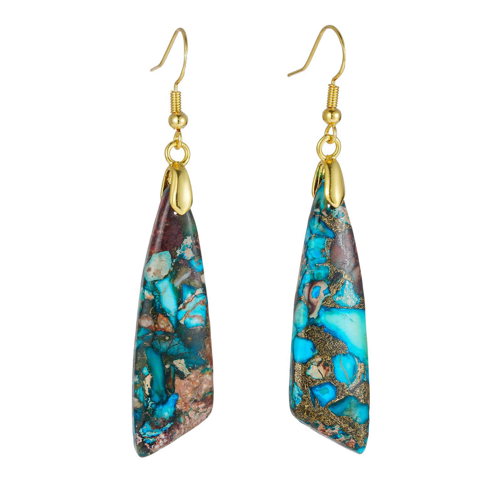 Plumiss Women's Natural Stone Earrings - Hypoallergenic Healing Gemstone Jewelry, Lightweight Dangle Drop Earrings for Sensitive Ears | Perfect Birthday Gift, Party Accessories & Everyday Wear