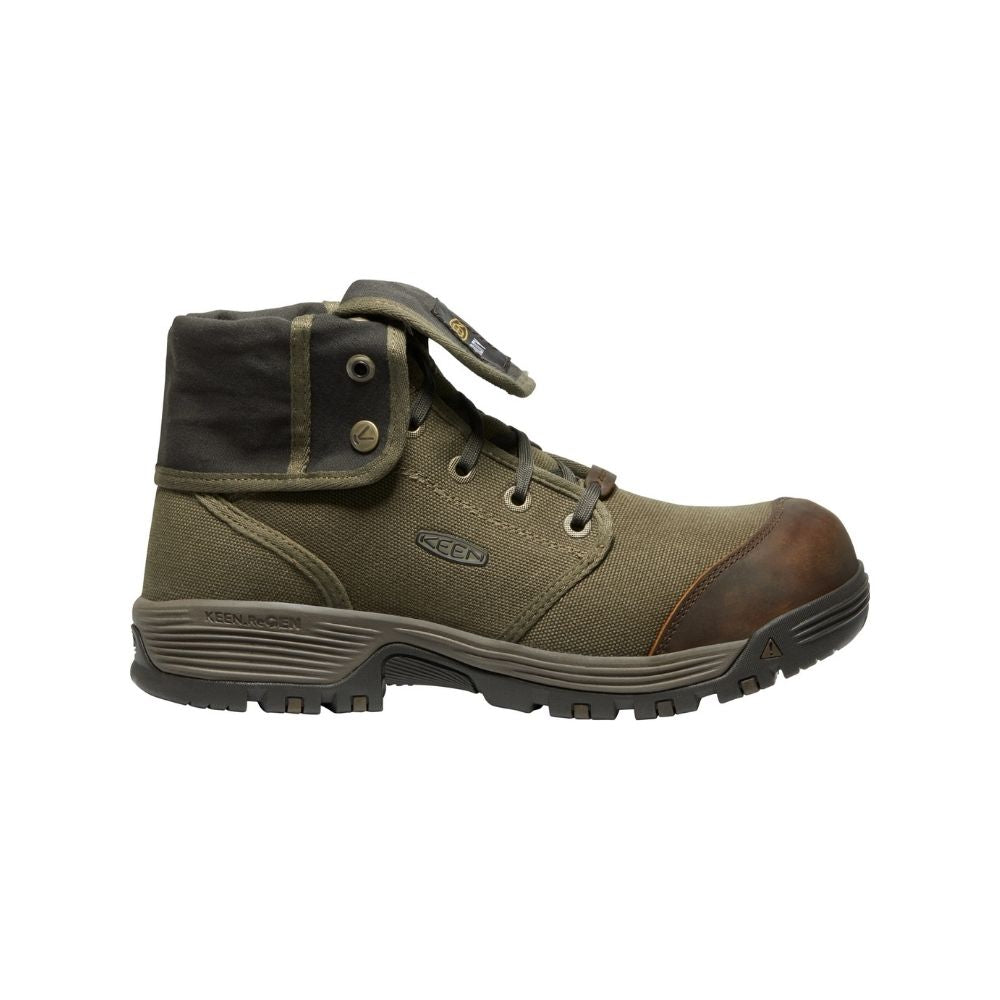 Keen Roswell Men's 8 Canvas Composite Toe Work Boot - Lightweight Safety Shoes for Construction, Warehouse & Outdoor Work - OSHA Compliant Slip Resistant Work Boots (Model 1026379)
