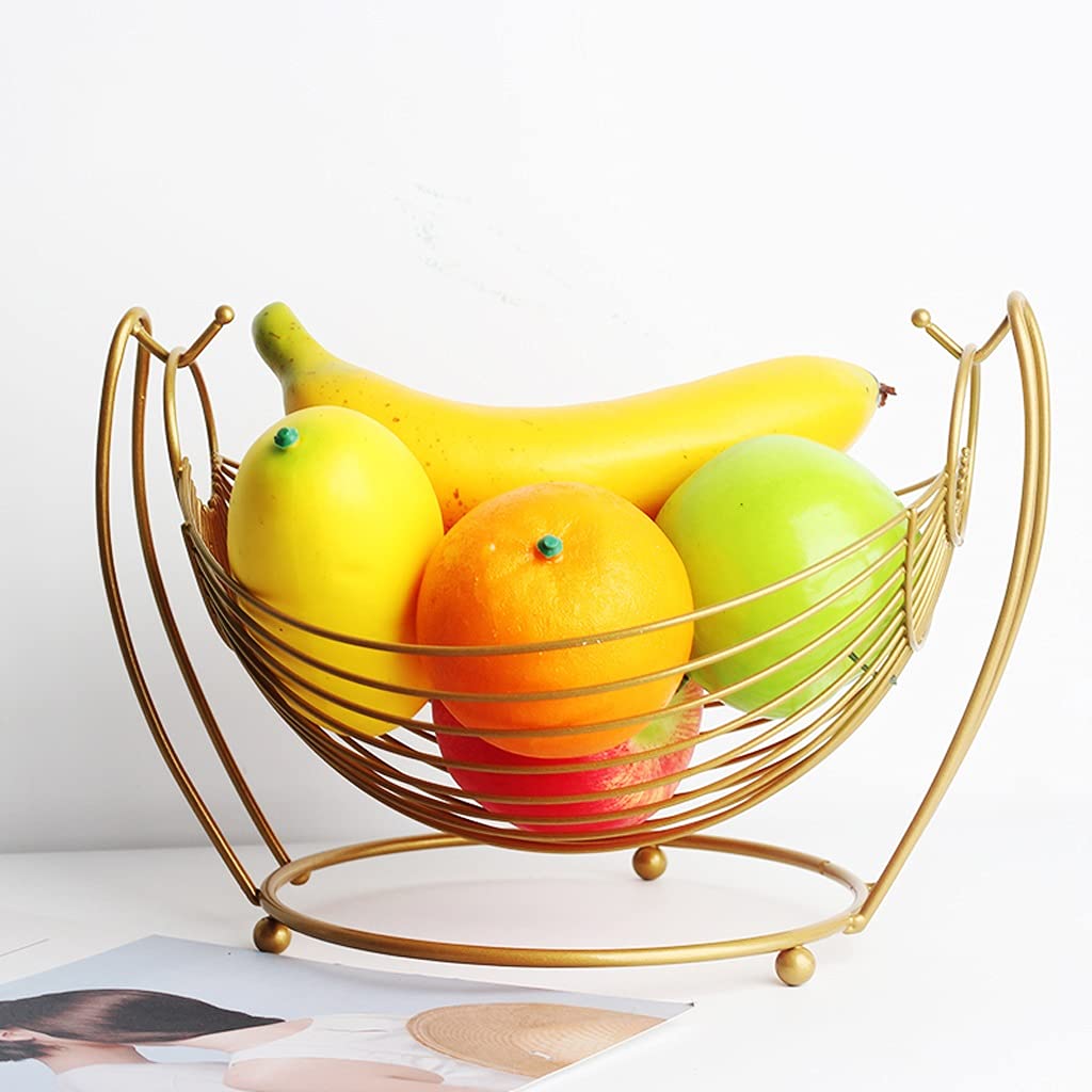 Nordic Style Wrought Iron Fruit Bowl Basket - Modern Home Decor for Living Room, Coffee Table, Snack & Fruit Display - Creative Shaking Design for Stylish Home Decorations