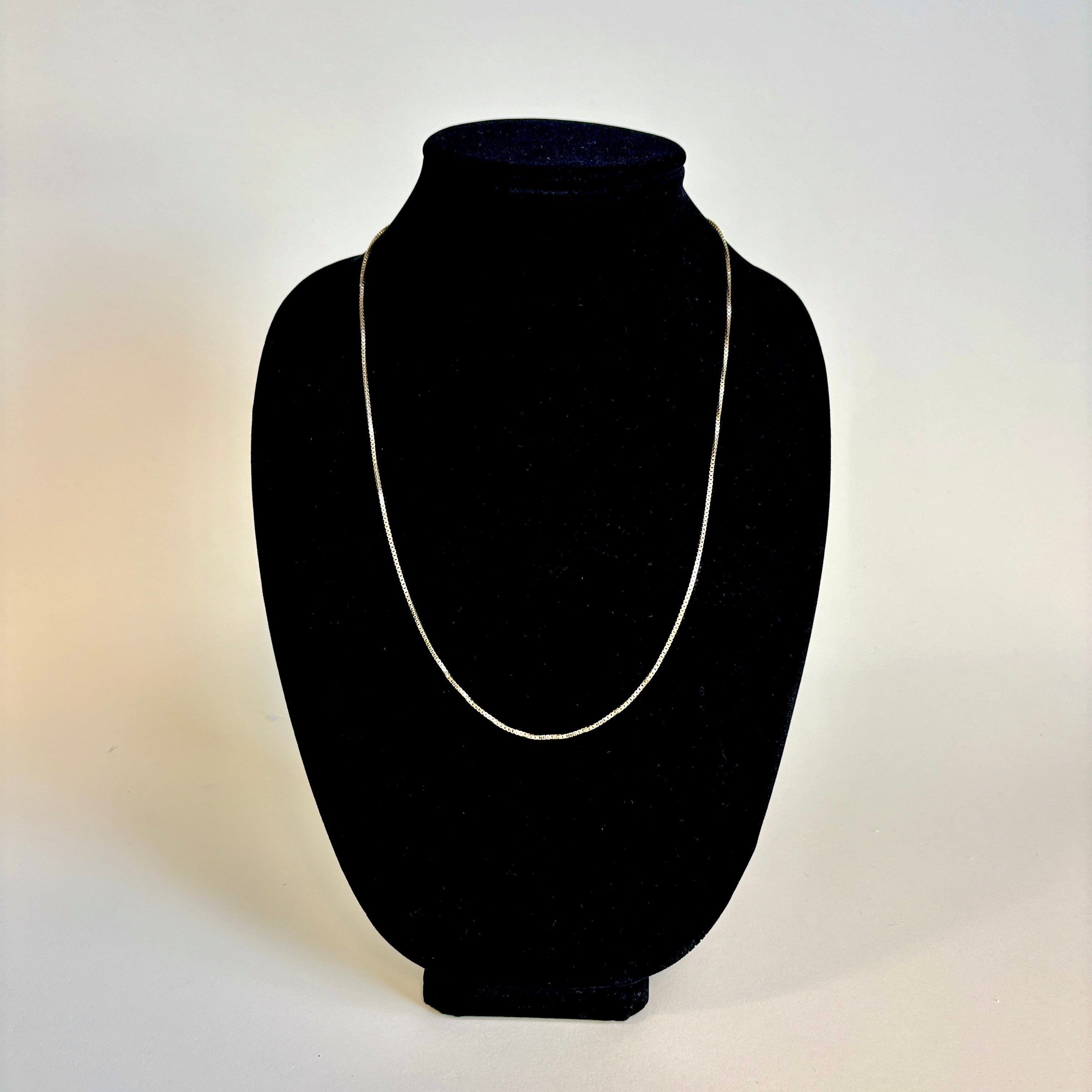 10K Yellow Gold Box Link Chain Necklace for Women - 24 Inch Classic Dainty Jewelry for Everyday Wear, Layering & Gifts