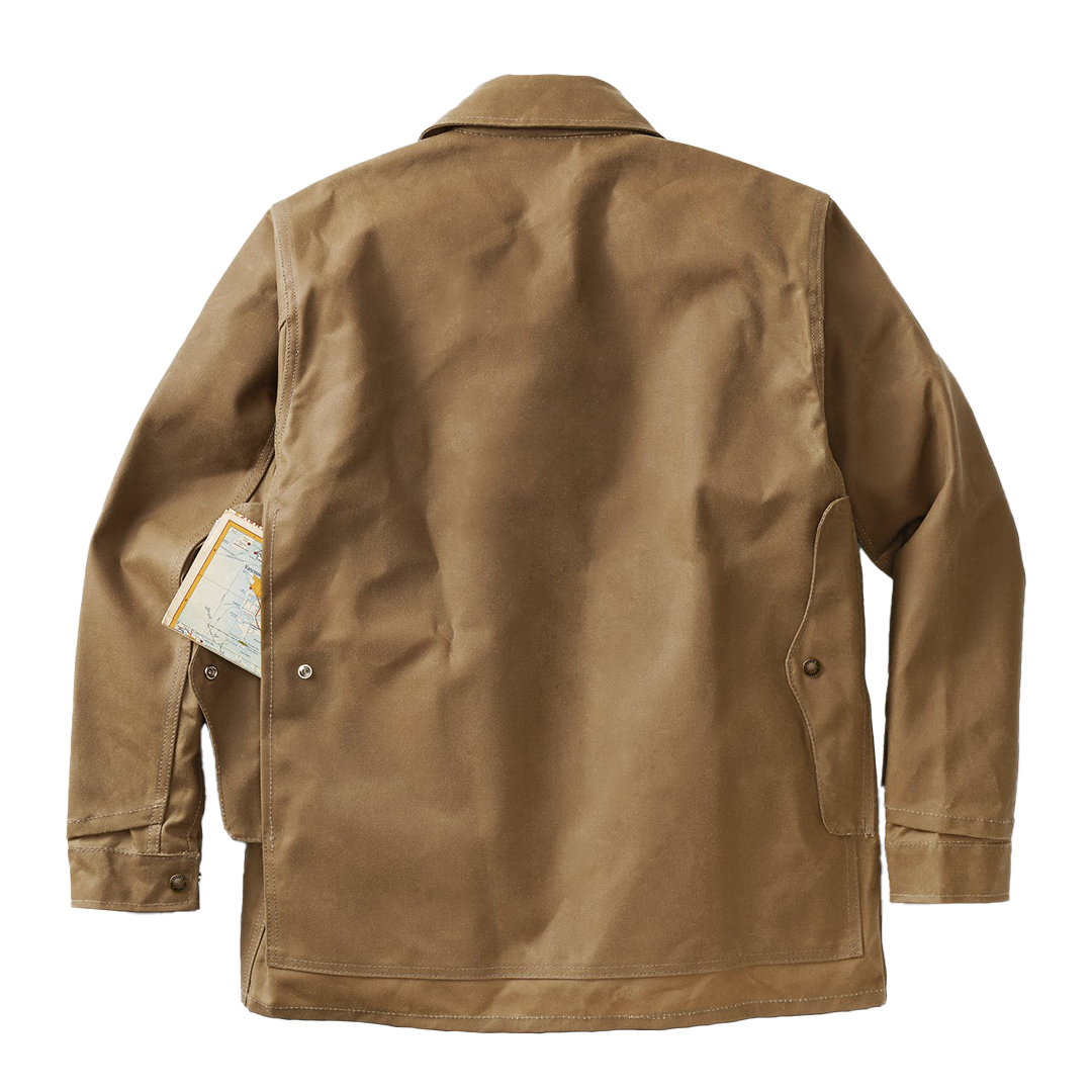 Filson Tin Cloth Cruiser Jacket for Men - Waterproof & Durable Dark Tan Outdoor Workwear - Perfect for Hunting, Fishing & Hiking Adventures