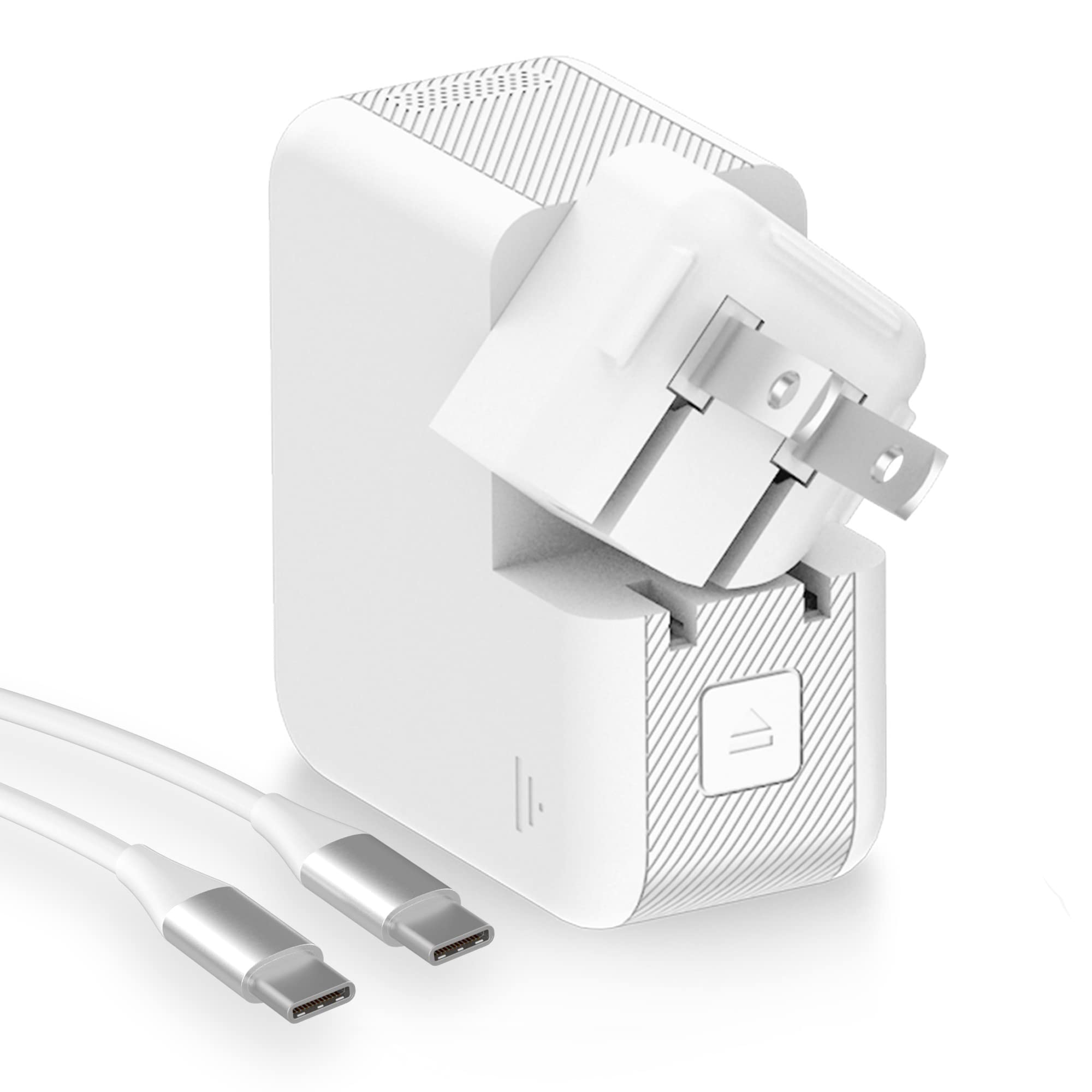 45W Dual Port USB C & USB A Wall Charger - Fast Charging Block with Rotating Prongs for iPhone 15/Samsung Galaxy/Google Pixel & MacBook/Laptop - Includes 6ft USB C to C Cable | Perfect for Travel, Office & Home Charging