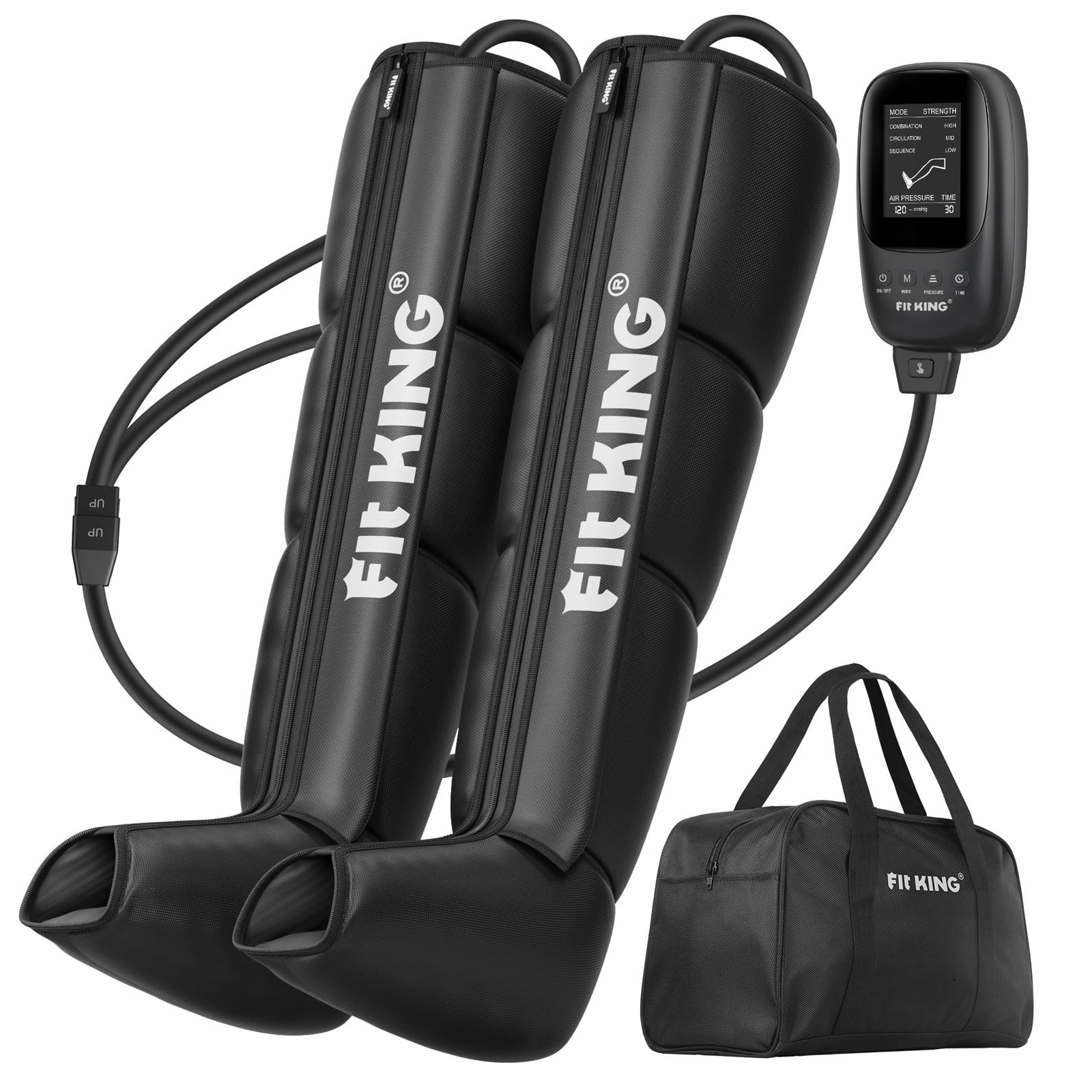 FIT KING Air Compression Recovery Boots - Dynamic Sequential Massage System for Athletes, Improves Circulation & Speeds Recovery - FSA HSA Approved (Medium) | Ideal for Post-Workout, Injury Rehabilitation & Muscle Recovery