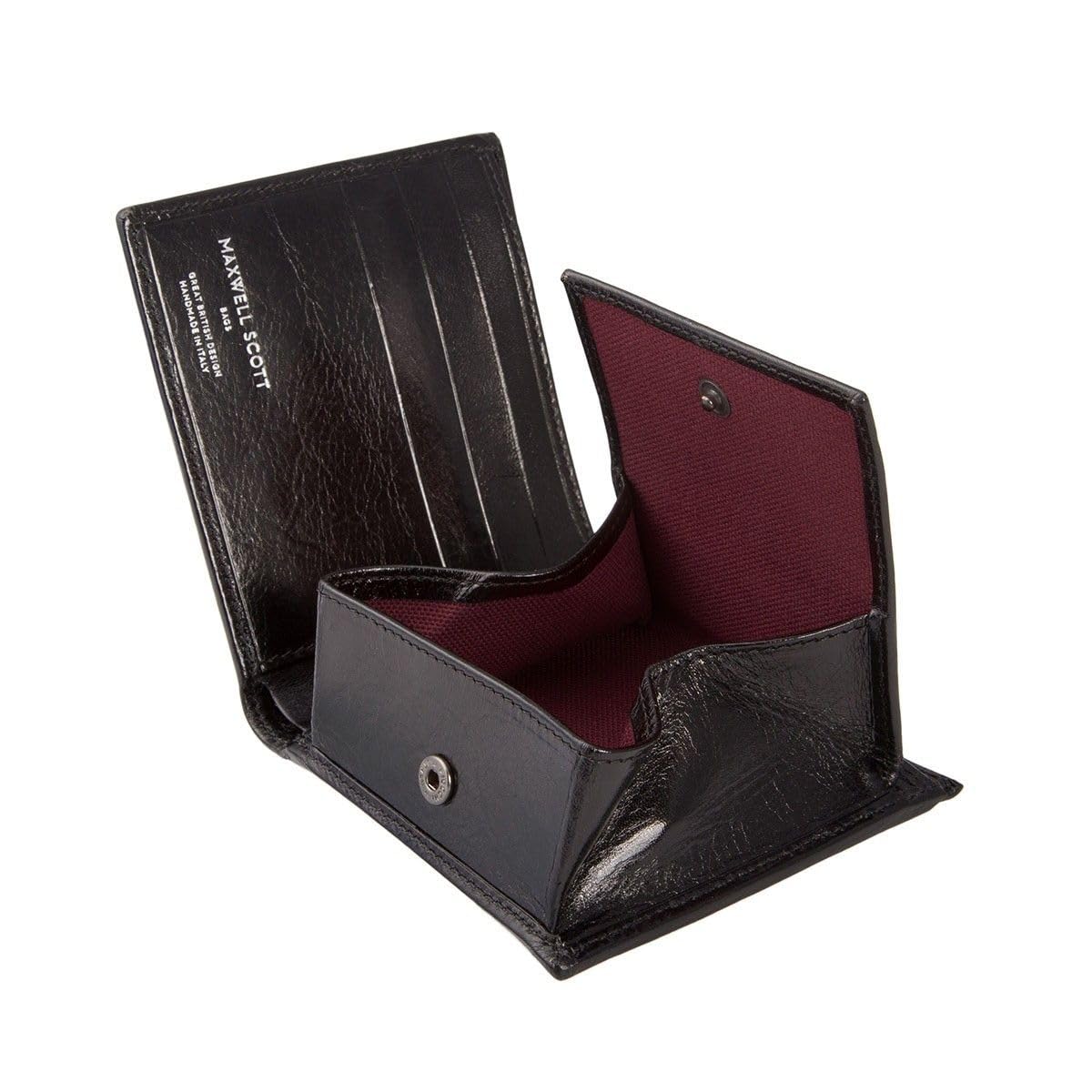 Maxwell Scott Ticciano RFID Leather Coin Pocket Wallet - Chocolate Brown Genuine Leather Wallet for Men - Perfect for Travel, Business & Everyday Use