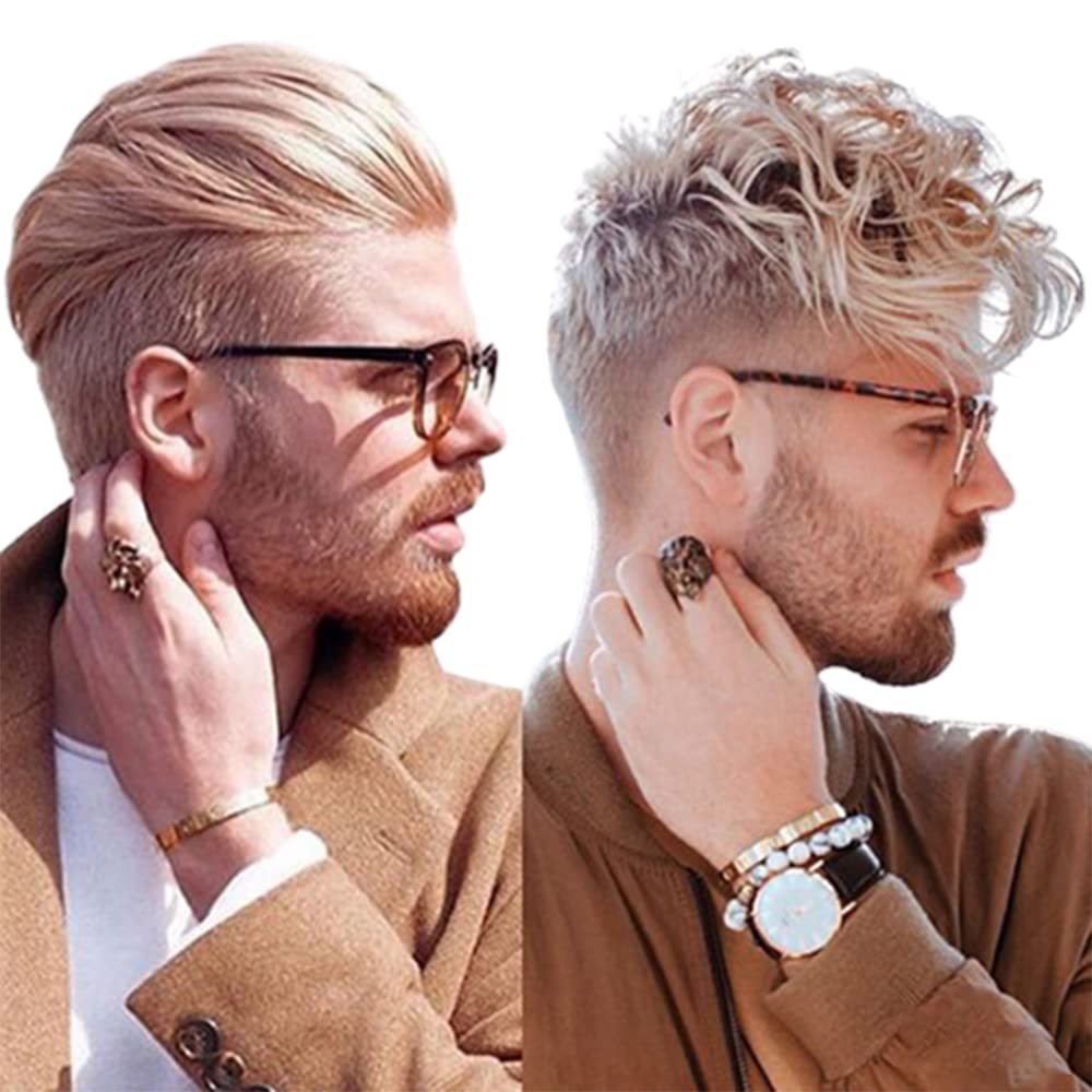 0.08mm Ultra Thin Skin Toupee for Men - 100% European Virgin Human Hair Replacement Wig - 8x10 Inch Natural Straight Hairpiece - #22 Ash Blonde Color - Breathable & Undetectable Hair System for Daily Wear, Parties & Special Occasions