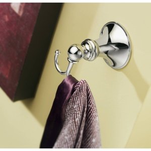 Moen DN2603CH Glenshire Chrome Robe Hook - Elegant Bathroom & Bedroom Wall Hook for Towels, Robes & Clothes - Perfect for Home, Hotel & Spa Decor