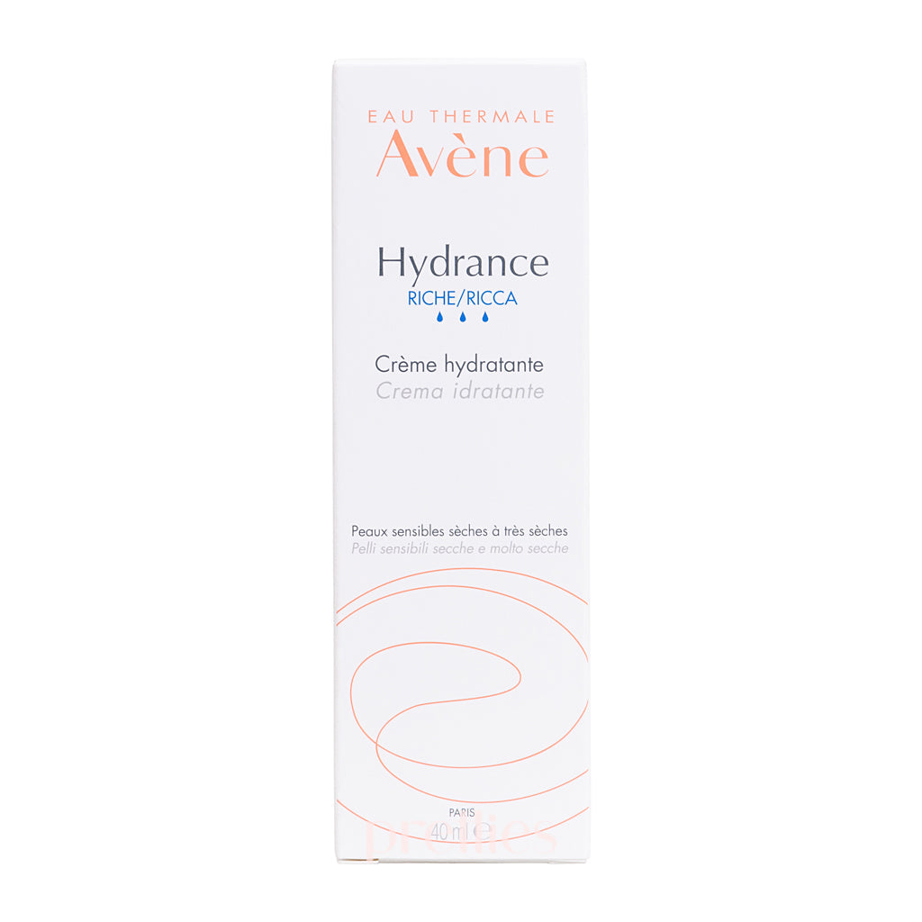 Avene Hydrance RICH Hydrating Cream 40ml - Intense Moisturizing Face Cream for Dry Skin | Day & Night Hydration for Sensitive Skin | Perfect for Winter Care & Daily Skincare Routine