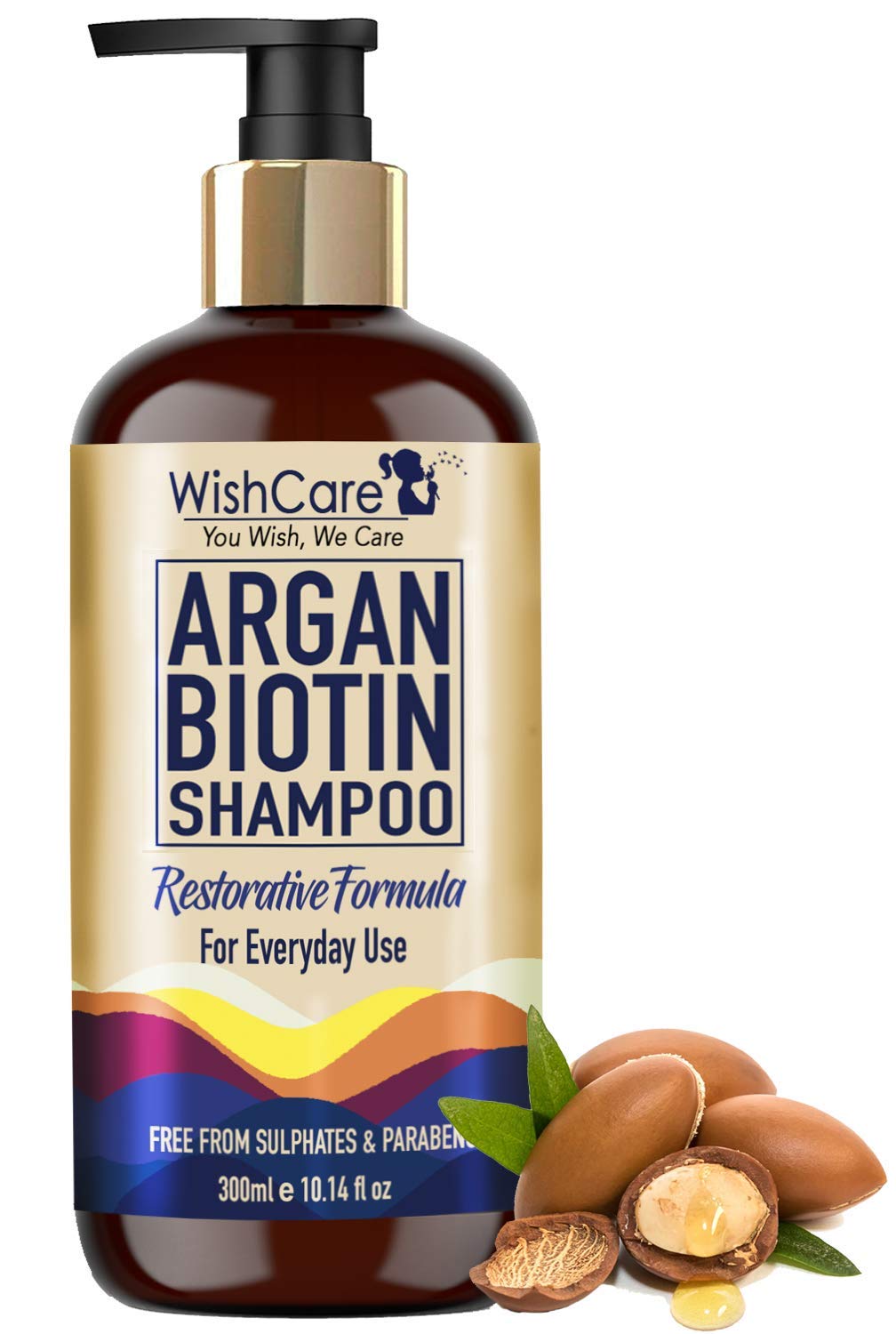 Argan Oil Biotin Shampoo for Hair Growth & Repair - Sulfate Free, Paraben Free & No Mineral Oils - 300ml - Restorative Formula for Damaged Hair - Perfect for Daily Use at Home, Salon or Travel