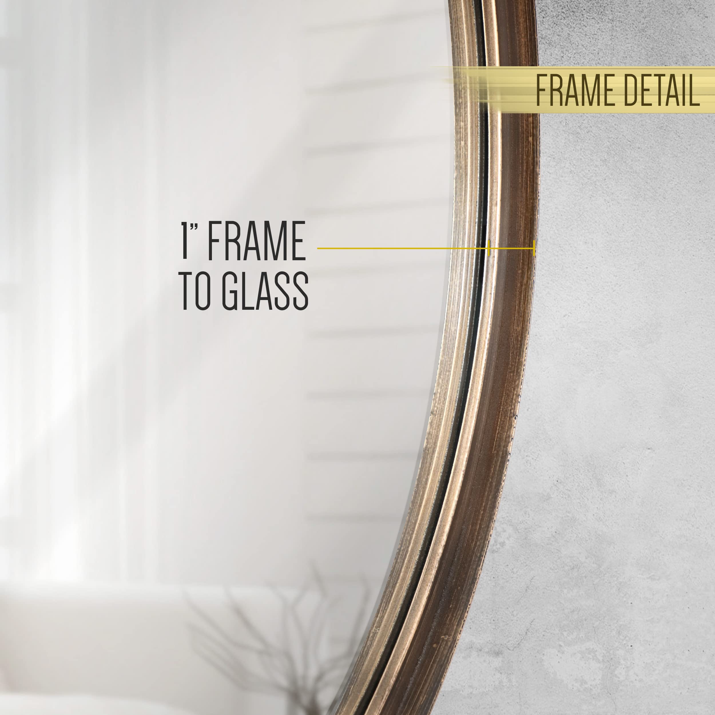 HBCY Creations 27.5 Inch Round Wall Mirror - Brushed Bronze Metal Frame, Handcrafted Oil Rubbed Finish, Decorative Hanging Mirror for Rustic, Boho & Farmhouse Decor - Perfect for Living Room, Bedroom, Entryway & Bathroom
