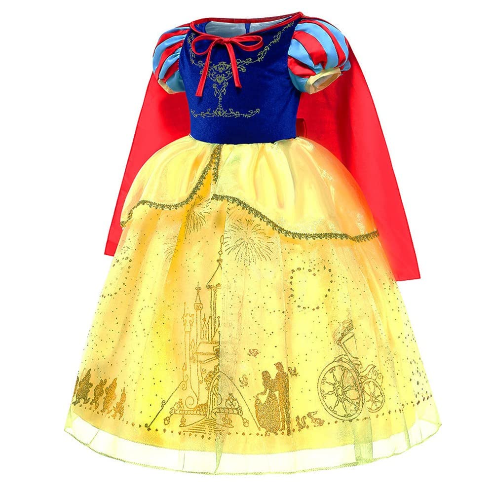 Snow White Princess Dress for Girls - Halloween Costume, Birthday Party Outfit & Christmas Dress with Accessories - Perfect for Dress-Up, Role Play & Special Occasions