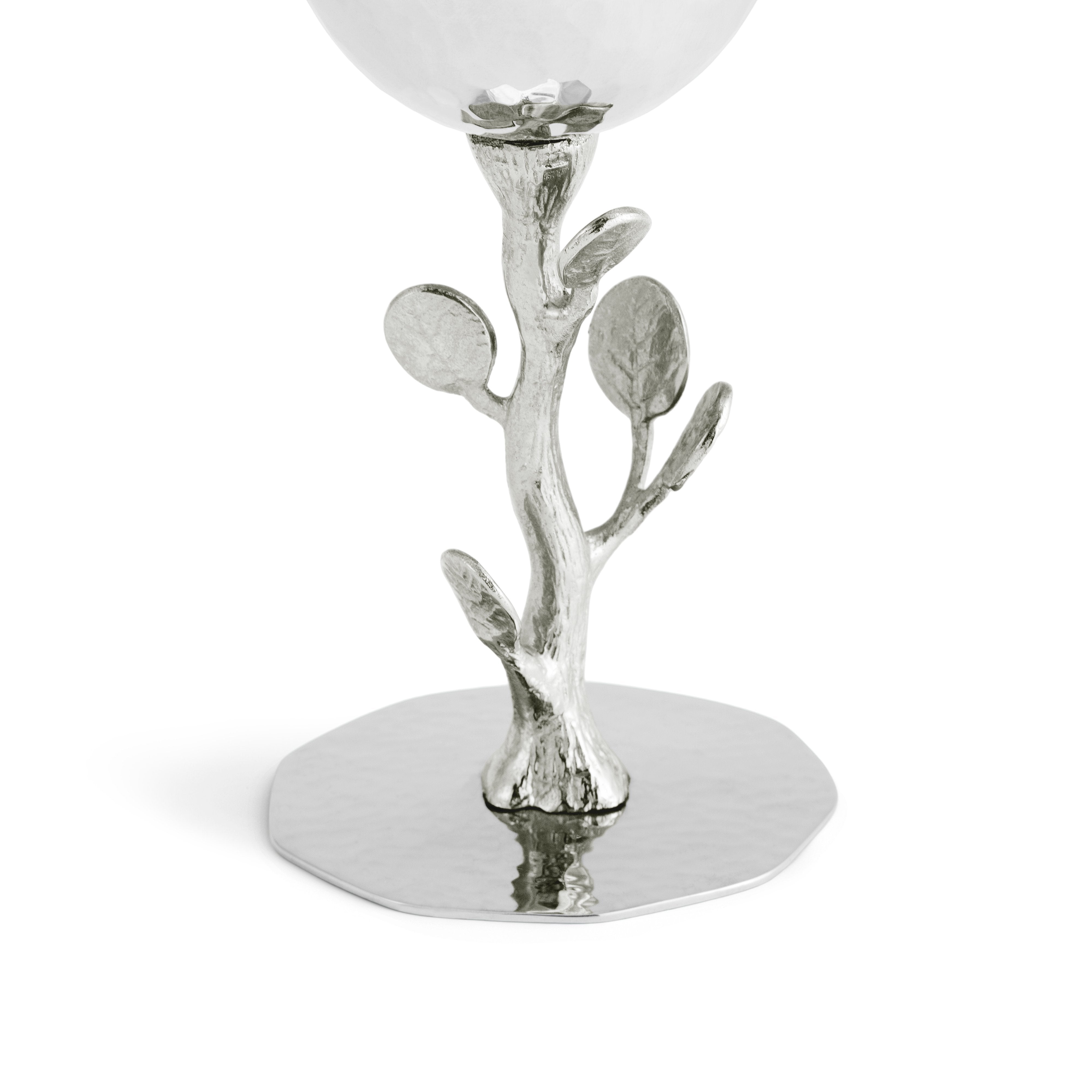 Handmade Botanical Leaf Design Kiddush Cup - Elegant Silver Plated Jewish Ritual Wine Goblet for Shabbat, Holidays & Special Ceremonies