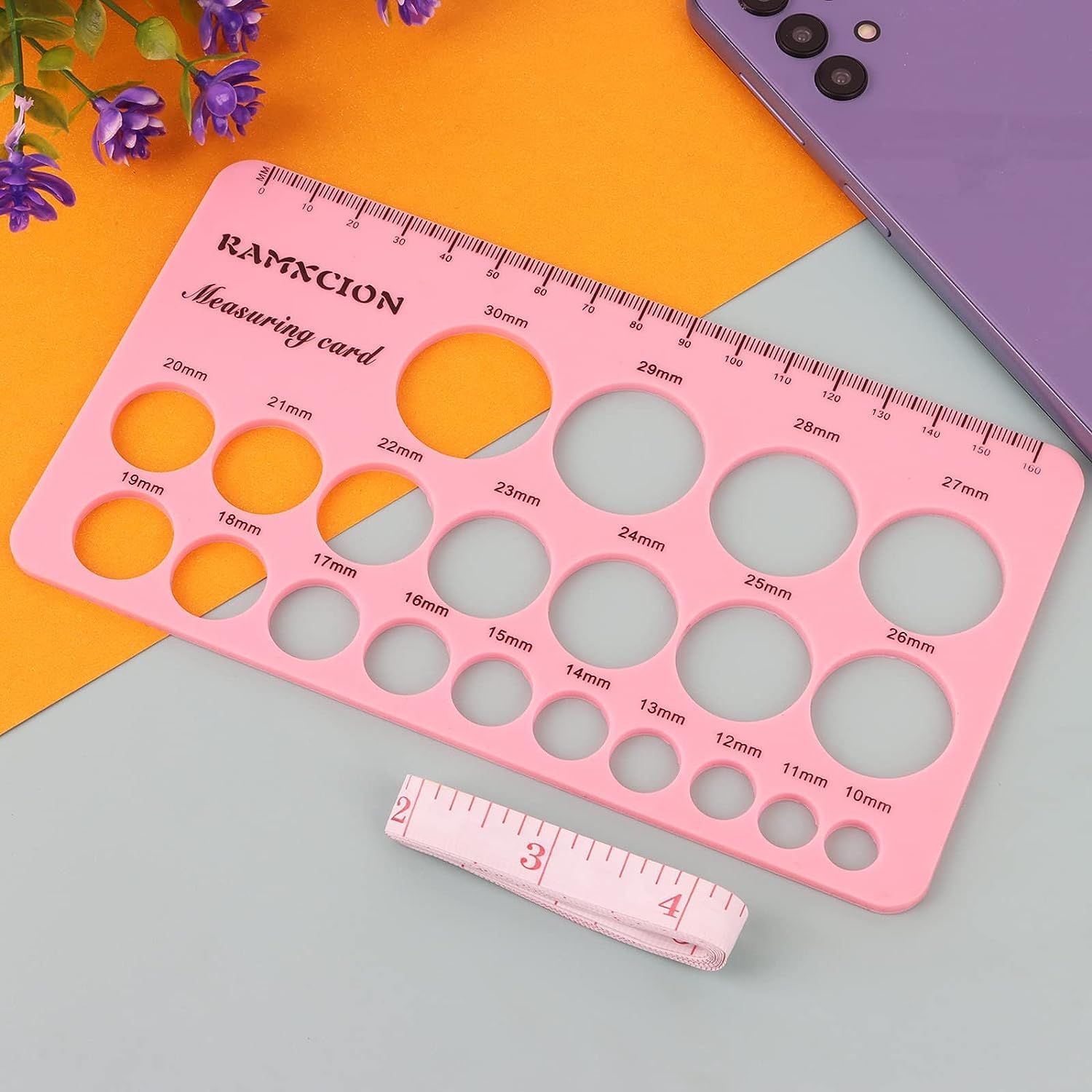 Silicone Nipple Measuring Ruler for Breast Pump Flange Sizing - 1PC Pink Nipple Size Guide for Breastfeeding Moms - Perfect for Medela, Spectra & Lansinoh Pumps - Home & Hospital Use