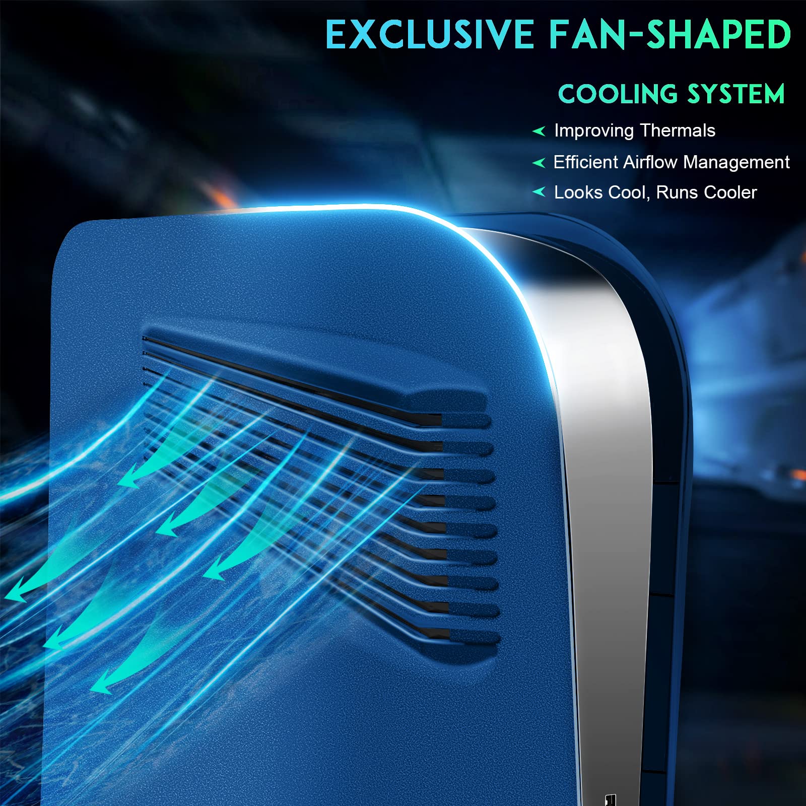 SIKEMAY PS5 Console Cover Plates for Disc Edition - Shockproof ABS Shell with Cooling Vents & Dust Protection - Navy Blue | Custom Faceplate for PlayStation 5 Accessories | Perfect for Gaming Setups & Home Decor