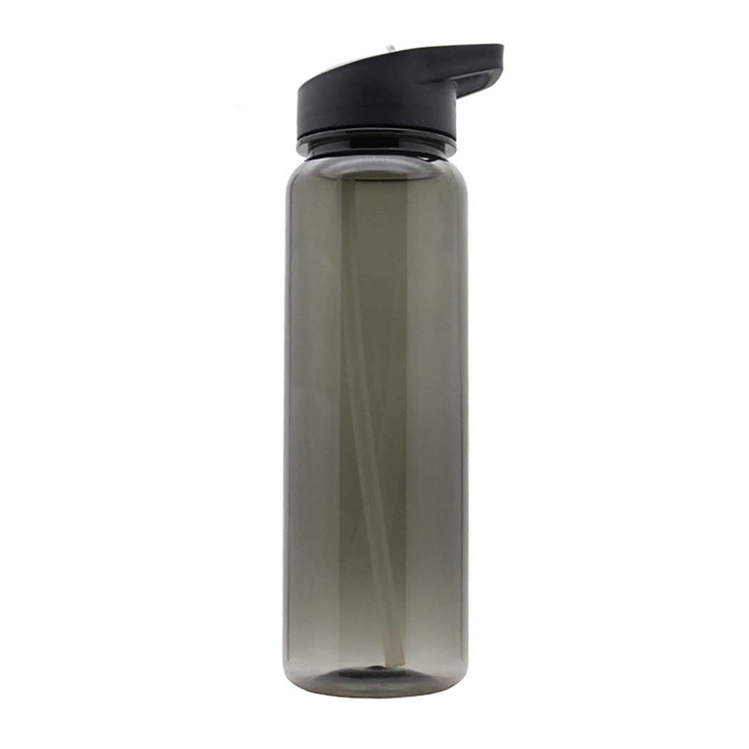 750ML PS Sports Water Bottle with Straw Lid - Leakproof, BPA-Free, Portable Water Bottle for Gym, Hiking & Outdoor Activities - Co-Polyester Drinkware in White/Black/Grey (Grey) - Perfect for Workouts, Travel & Daily Hydration