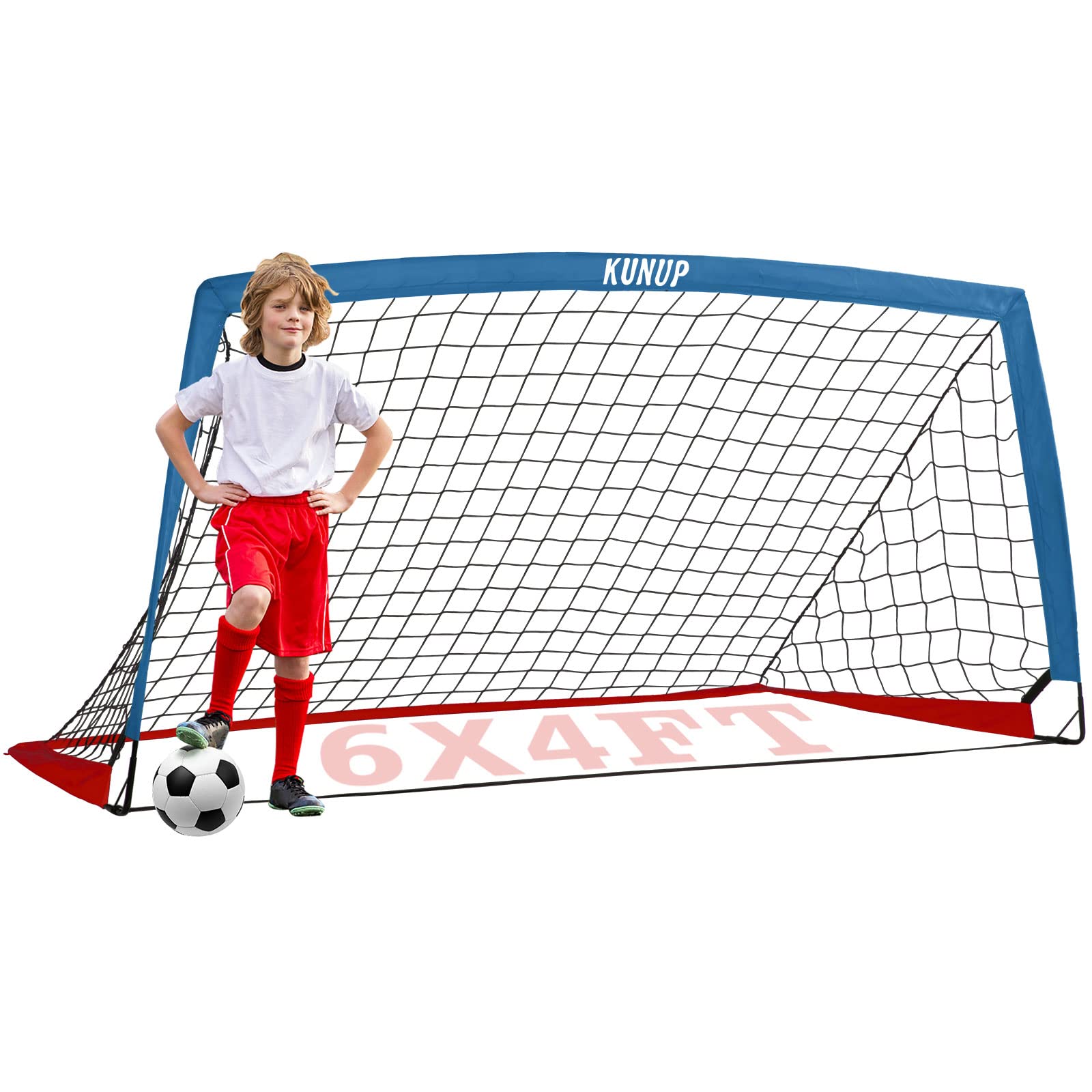 Portable Foldable Soccer Goal for Kids & Adults - 5x3, 6x4, 9x5FT Backyard Soccer Net with Carrying Bag - Perfect for Youth Training, Family Games & Outdoor Sports Activities