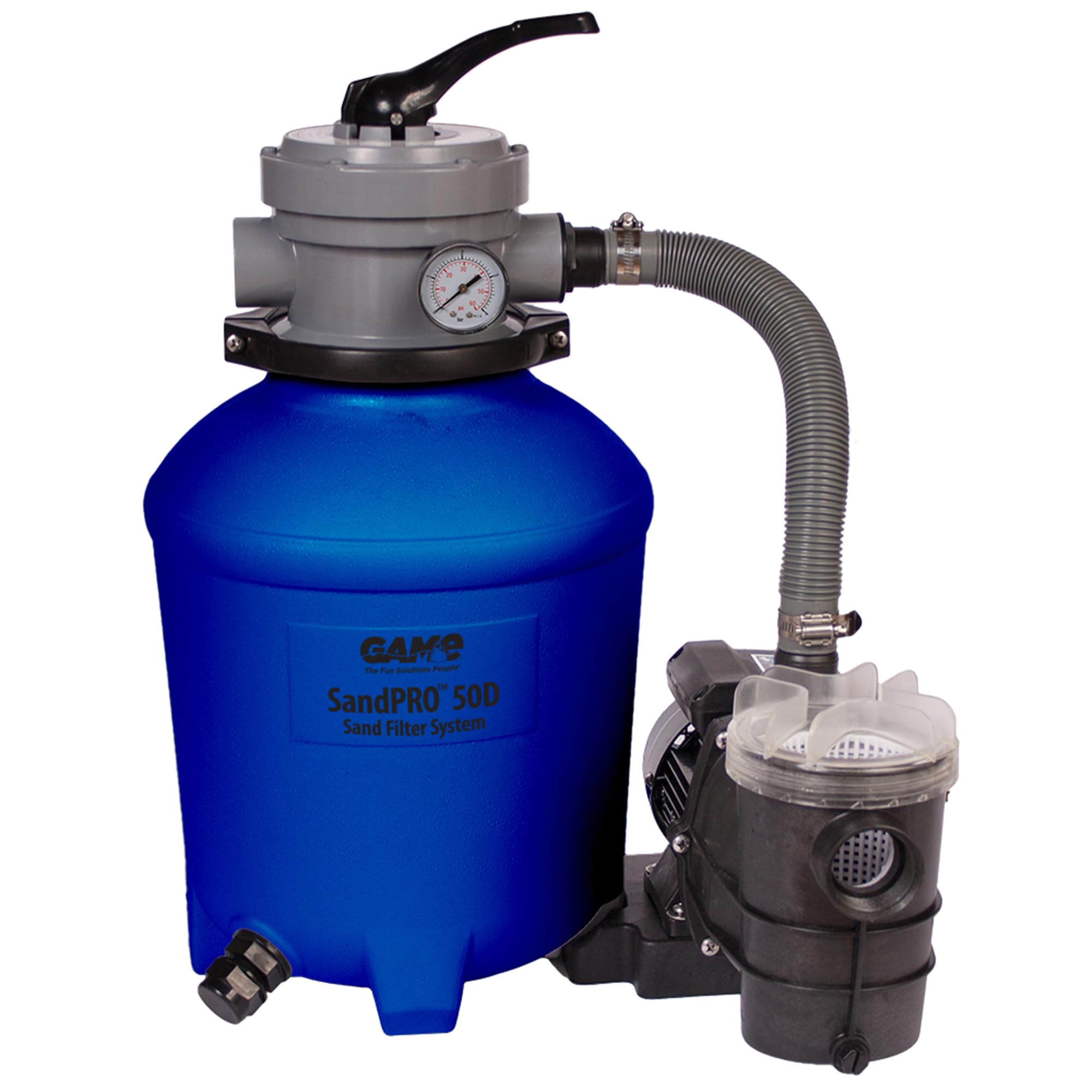 GAME 61201-BB SandPRO 50D Series 0.5HP Above Ground Pool Sand Filter Pump System - Compatible with Intex & Bestway Pools, High Power for Crystal Clear Water, Easy Maintenance, 24
