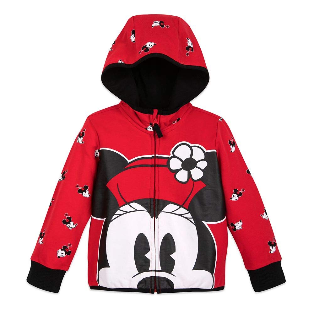 Disney Minnie Mouse Kids Zip Up Hoodie Sweatshirt - Cute Cartoon Character Pullover for Girls & Boys - Perfect for School, Playdates & Family Outings