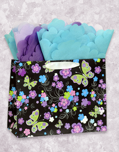 Grace's Flowers Gift Bags - Elegant Floral Printed Gift Bags for Birthdays, Weddings & Special Occasions - Perfect for Party Favors, Bridal Showers & Gift Wrapping