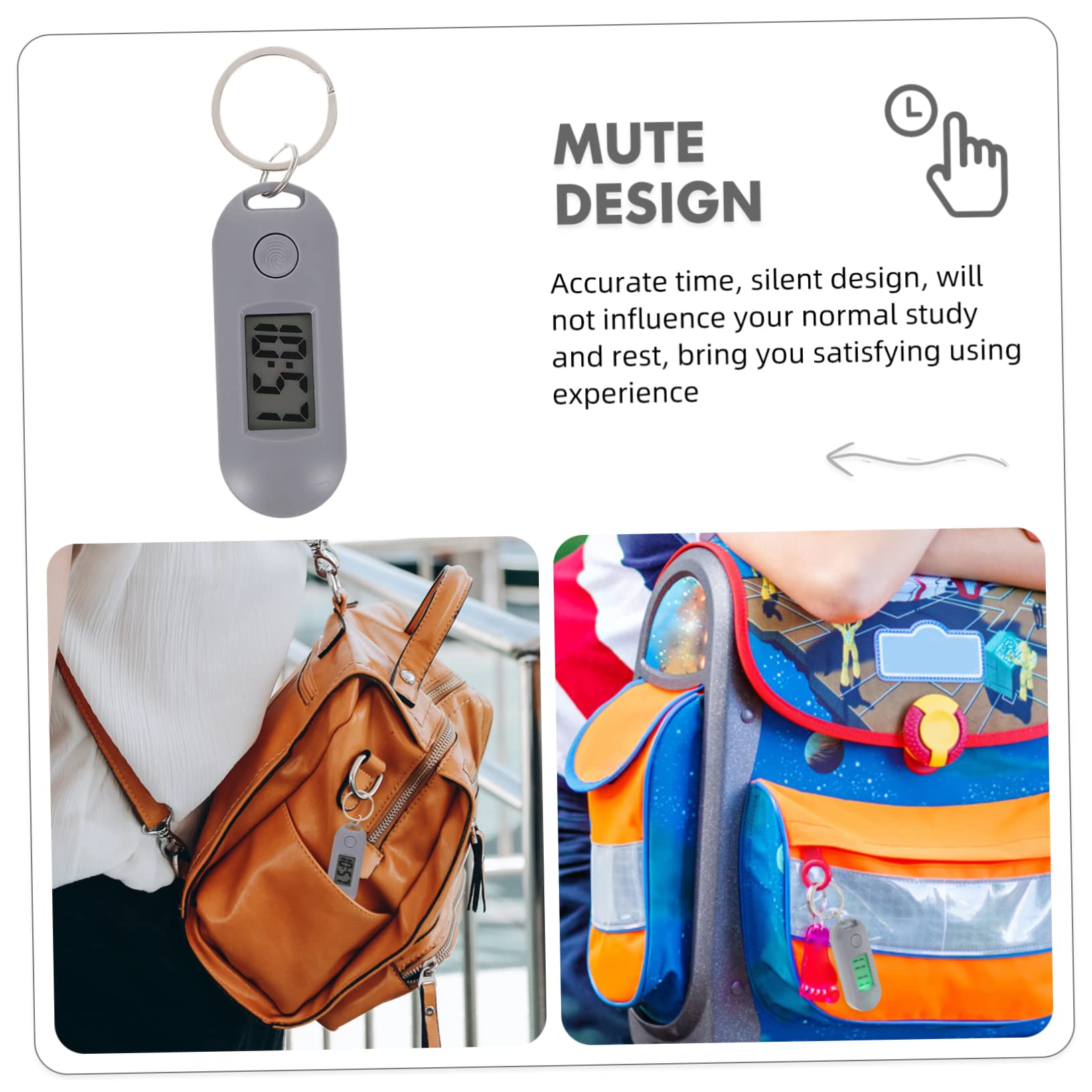 BRIGHTFUFU 4-Pack Digital Keychain Watch - Mini Pocket Watch for Students, Kids & Teens - Perfect for School, Gifts, and Daily Use