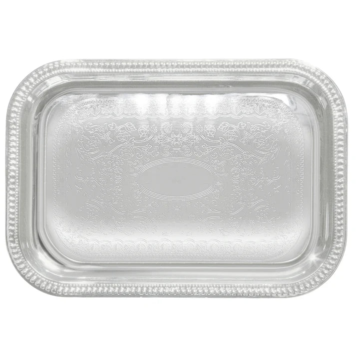 Winco 18 x 12.5 Inch Chrome Plated Serving Tray - Perfect for Buffet, Party, Restaurant & Catering Use