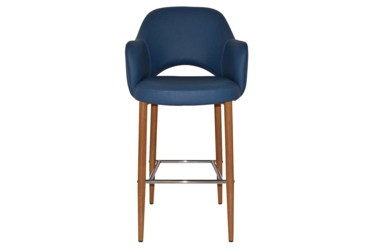 EZ Hospitality Avalon Stool with Arms - Light Oak Finish - 750mm Seat Height - Perfect for Kitchen Islands, Bars & Commercial Settings