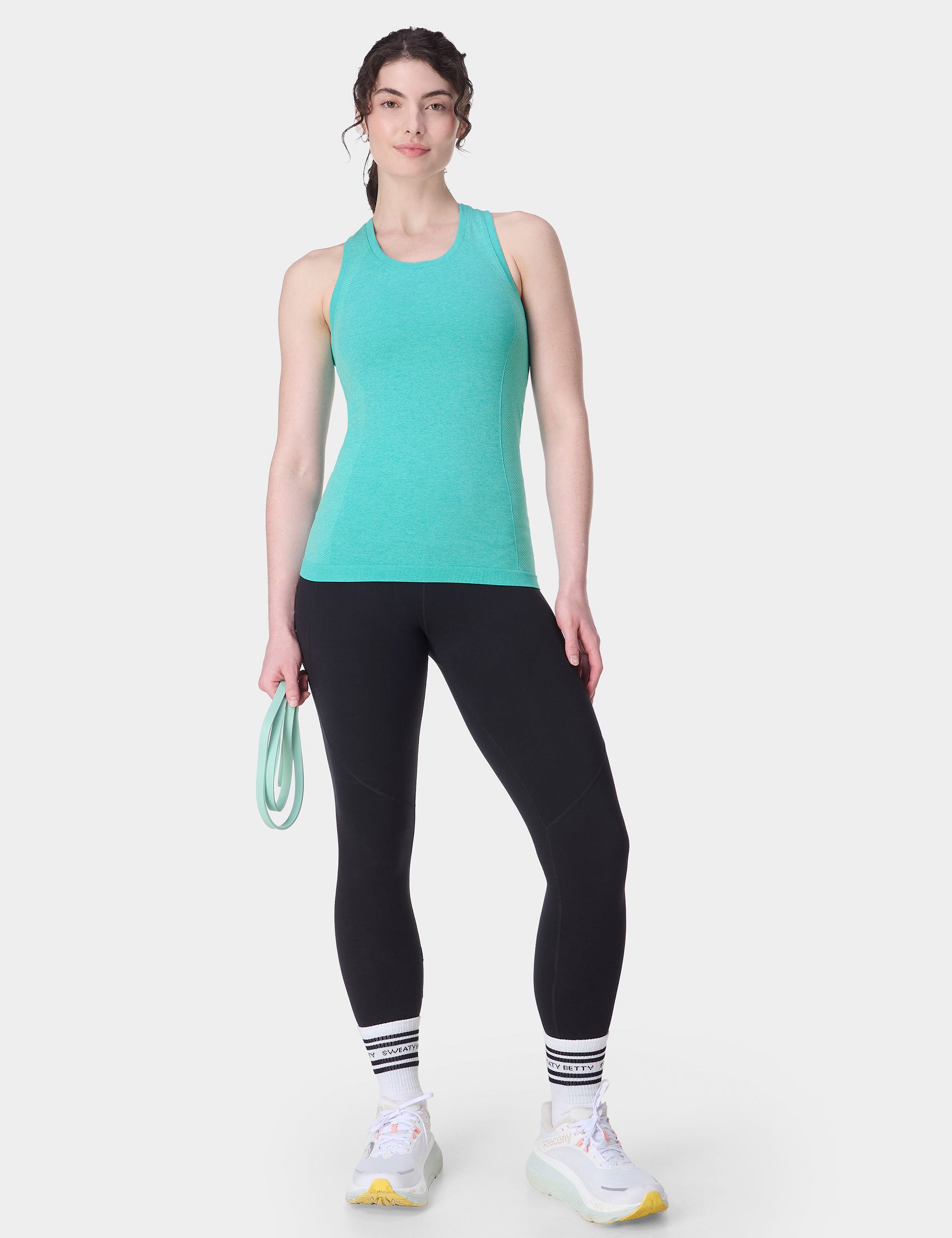 Seamless Gym Vest for Athletes - Breathable Workout Tank Top in Seaspray Ripple Blue Marl - Perfect for Gym Training, Running & Yoga