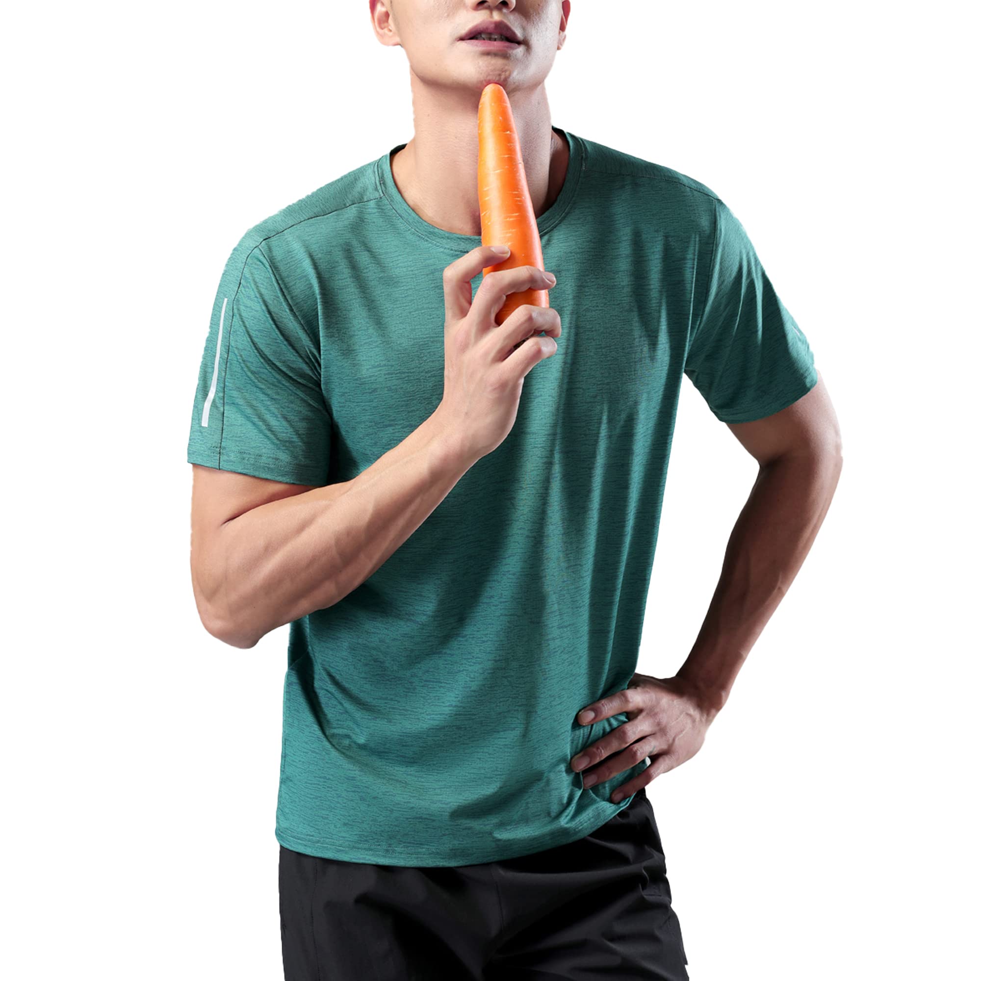 Men's Summer Slim Fit Moisture Wicking Active Athletic Short Sleeve Crew T-Shirt - Lightweight Quick Dry Workout Shirt for Running, Gym & Outdoor Sports