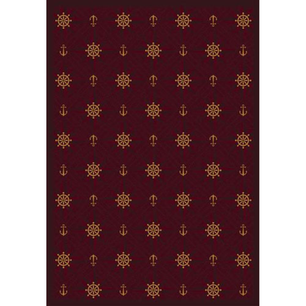 Joy Carpets Kaleidoscope Mariner's Tale Whimsical Area Rugs in Wine - Soft Non-Slip Kids Playroom Rug for Nursery, Bedroom & Living Room Decor