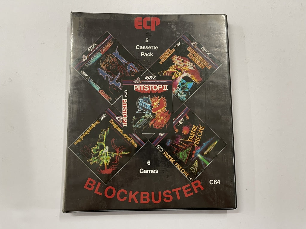 5 Pack 6 Games Blockbuster Commodore 64 Tapes Complete in Original Case - Retro Gaming Collection for Vintage Computer Enthusiasts | Perfect for Nostalgic Gaming Nights and Collector's Display