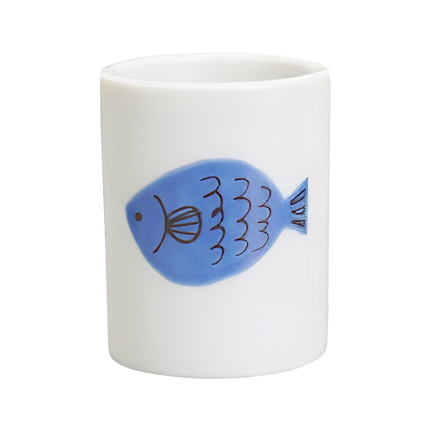Harekutani Porcelain Fish Toothbrush Holder - Elegant Bathroom Organizer for Toothbrushes & Dental Care Essentials | Perfect for Modern, Minimalist, or Coastal-Themed Bathrooms