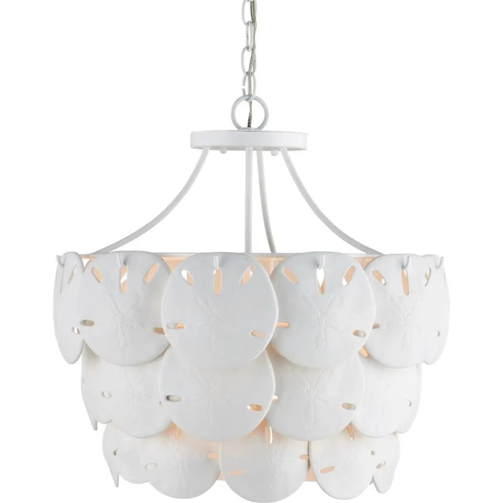 20.75 Inch Tulum Iron & Bone China White Chandelier - Elegant Ceiling Light Fixture for Dining Room, Living Room & Bedroom Decor