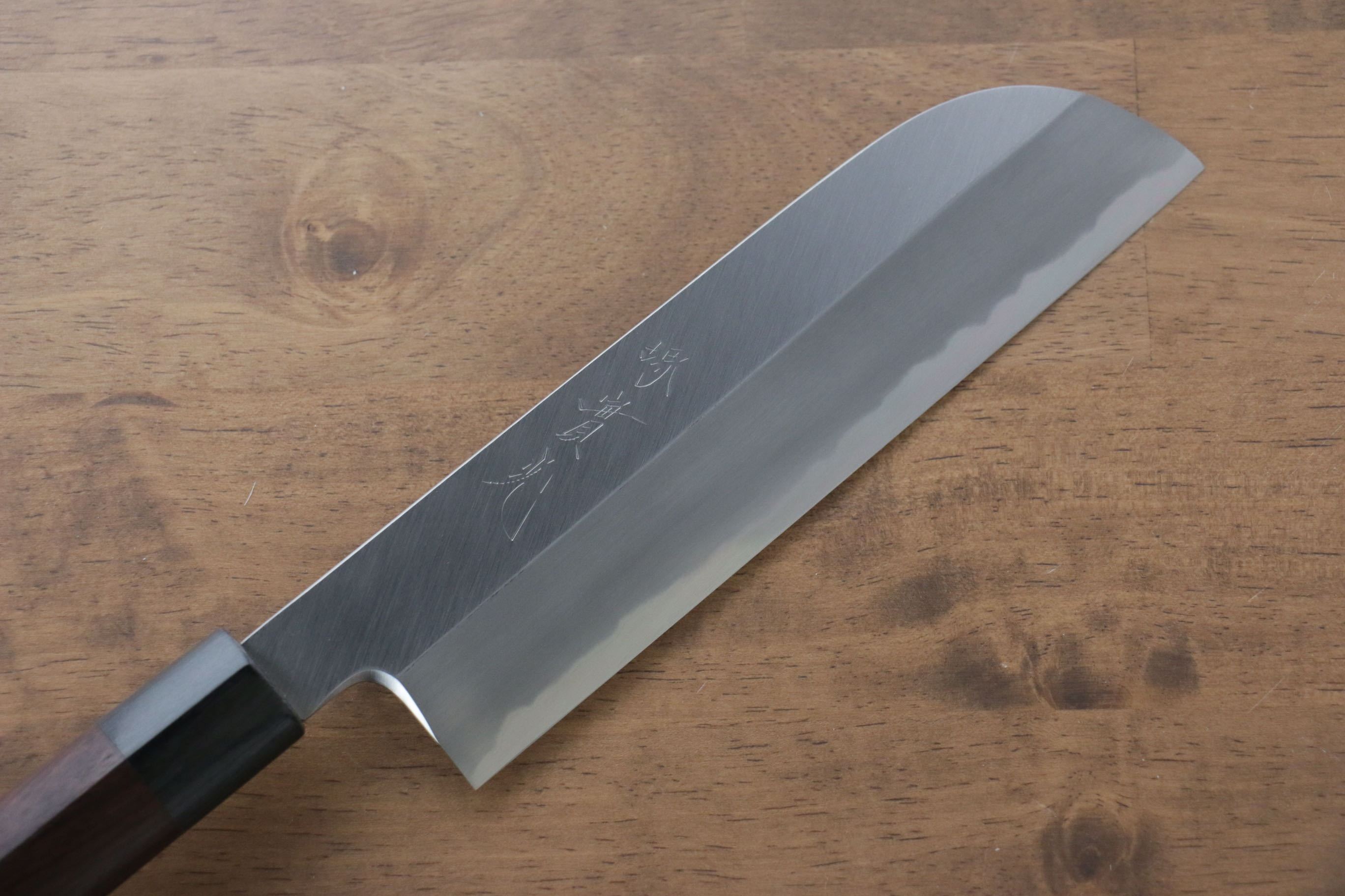 Jikko White Steel No.2 Kamagata Usuba Japanese Chef Knife 195mm with Shitan Handle - Professional Sushi & Vegetable Cutting Tool for Home & Restaurant Use