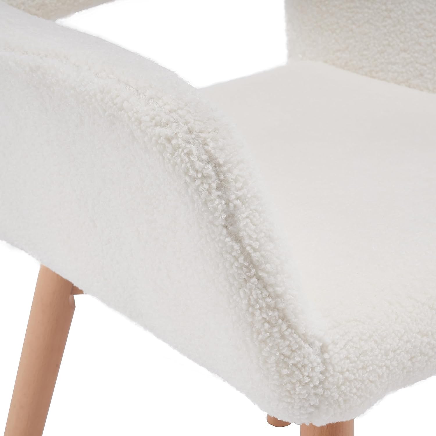 Modern Dining Chairs Set of 2 - Solid Wood Legs Kitchen & Accent Chairs for Dining Room, Living Room, Club or Guest Use - White (Perfect for Home Decor, Restaurant, Cafe & Office Settings)