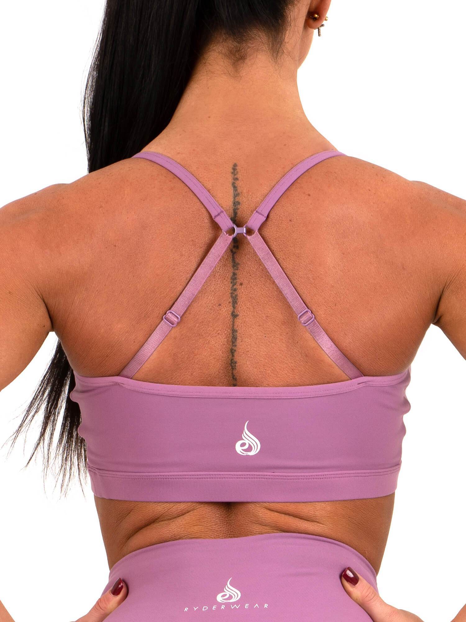 High-Quality Staples Sports Bra for Women - Comfortable & Supportive Purple Workout Top for Running, Yoga & Gym