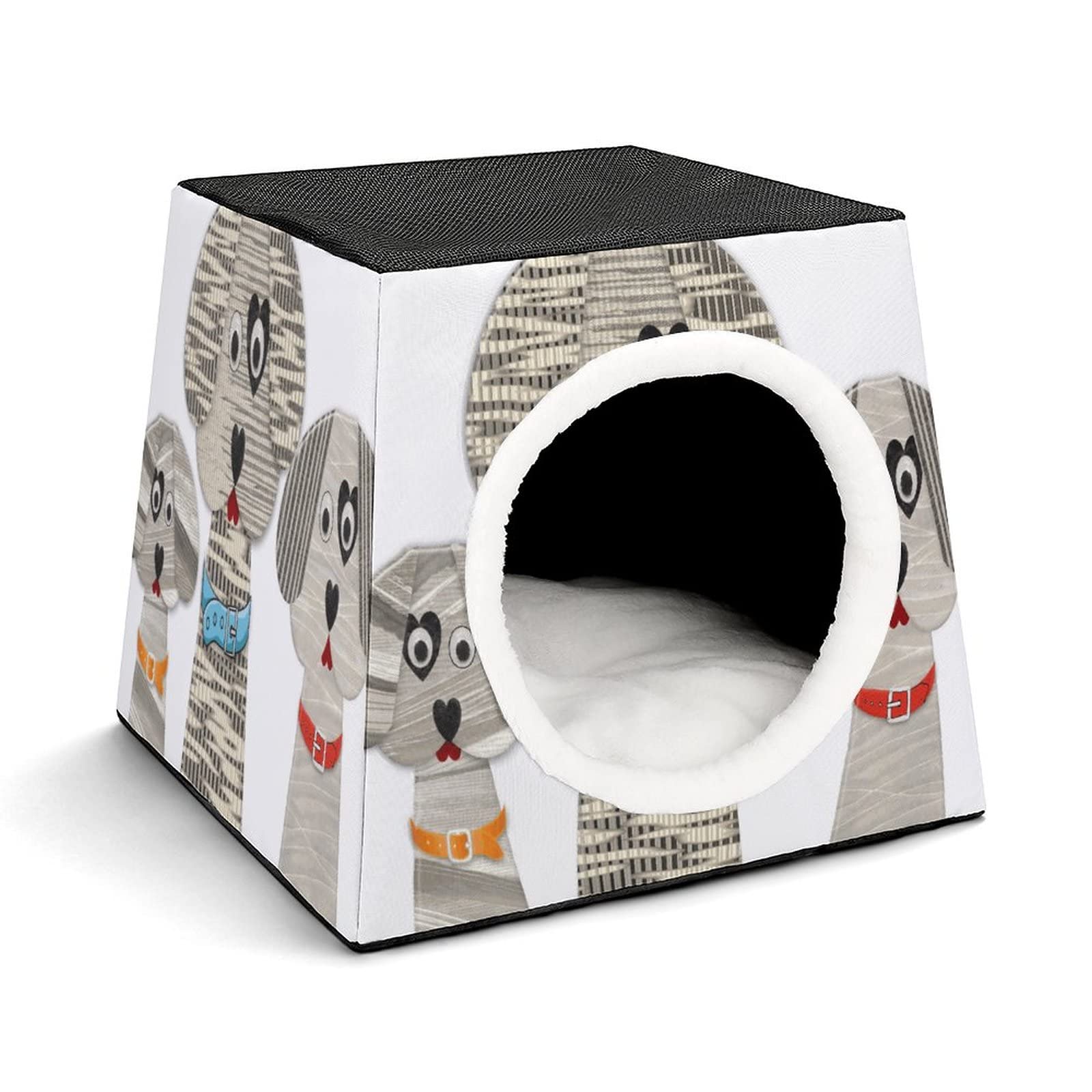 Multi-Functional Cat House - Soft Cat Bed & Cozy Sofa with Cute Printed Design, Indoor & Outdoor Kitty Shelter for Cats and Small Dogs | Perfect for Living Room, Bedroom, or Patio Use