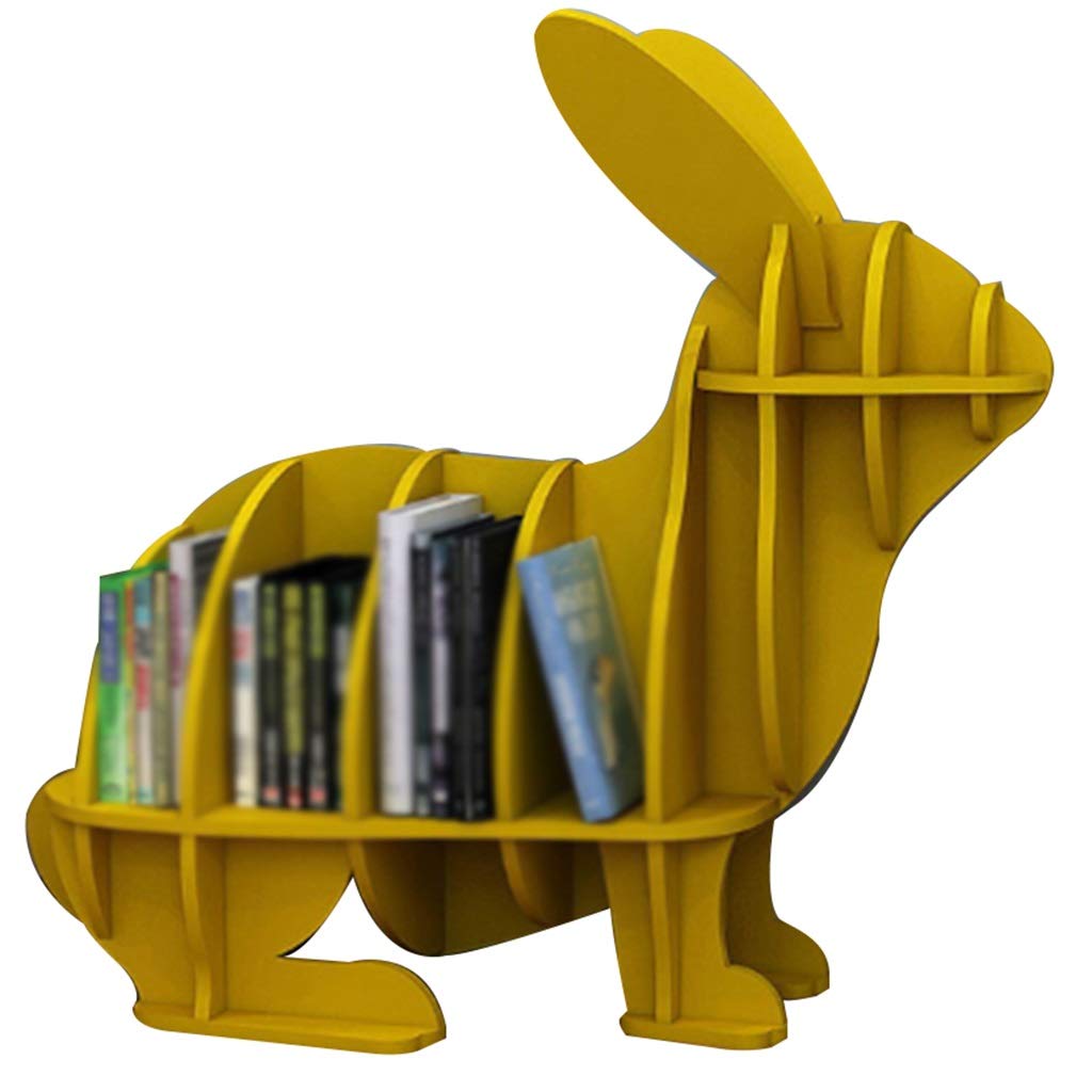 Kids Book Shelf Organizer - Rabbit-Shaped Floor Book Display & Room Divider | Eco-Friendly High-Density Board | No Assembly Required | Perfect for Nursery, Playroom & Classroom Organization