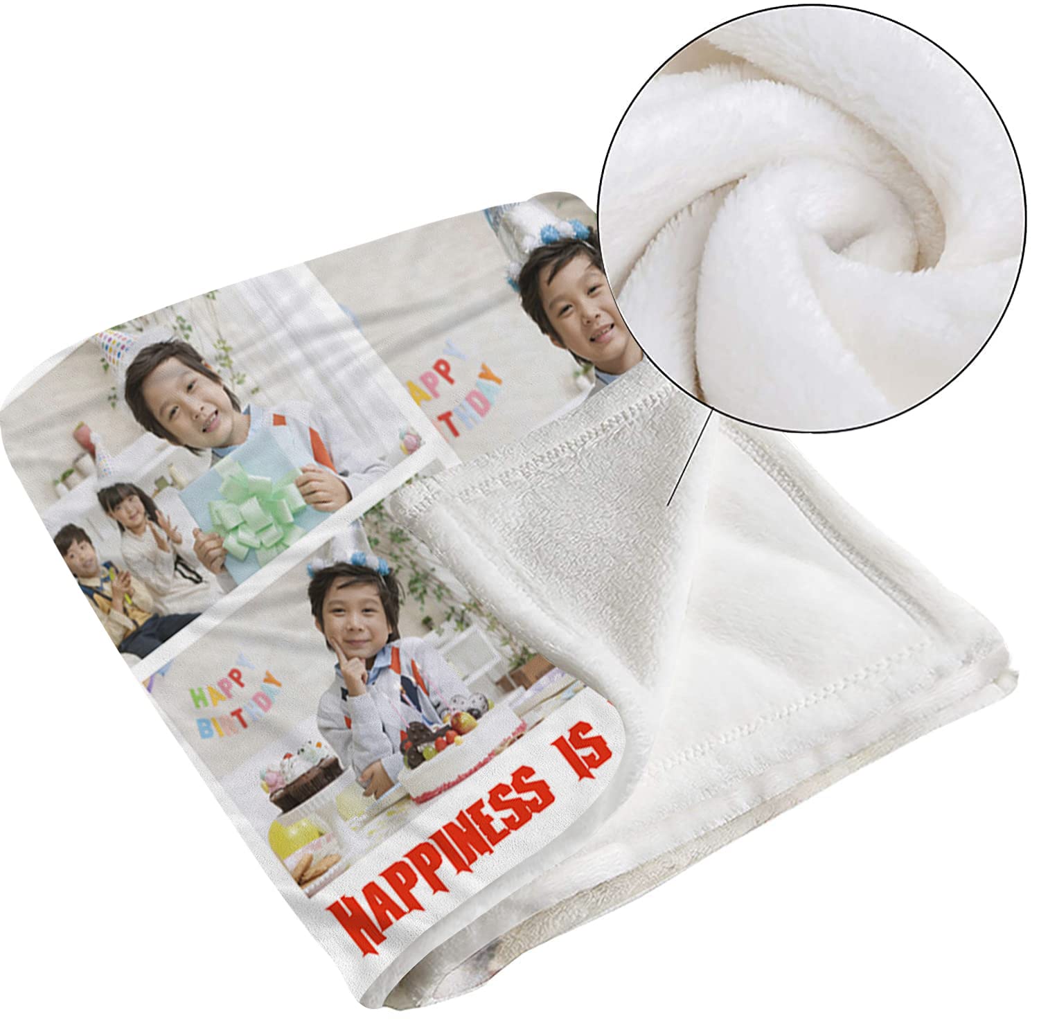 Personalized Photo Blankets - Custom Collage Throw Blanket with 4 Pictures (80x60 Inches) for Kids, Adults & Family | Unique Gift for Anniversary, Birthday & Home Decor | Soft Fleece Blanket for Couch, Bed & Travel