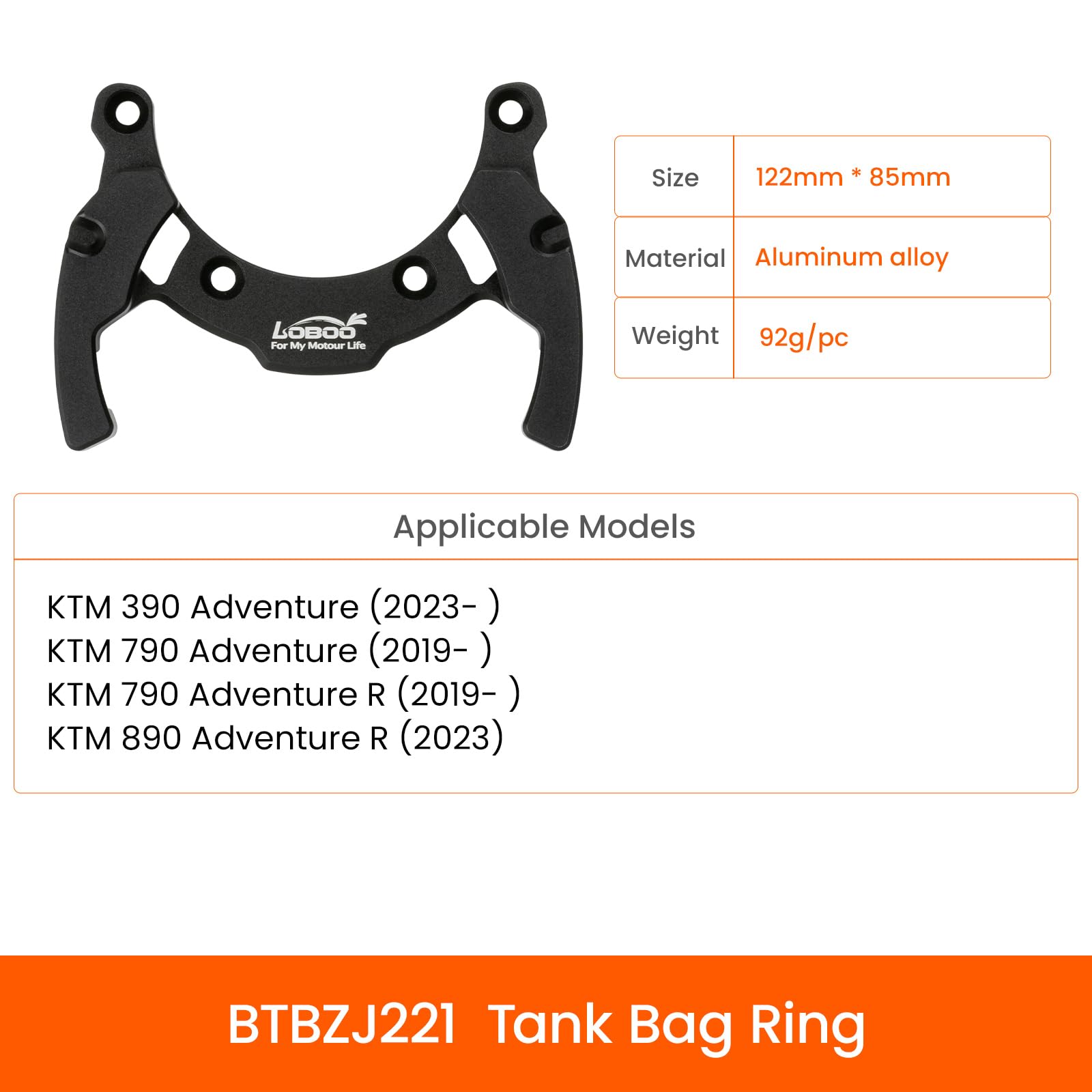 Loboo Expandable Motorcycle Tank Bag 7L-9L - Magnetic Suction Quick Release, Paint-Safe Design - Compatible with KTM 390/790/890 ADV - Perfect for Adventure Riding & Daily Commutes