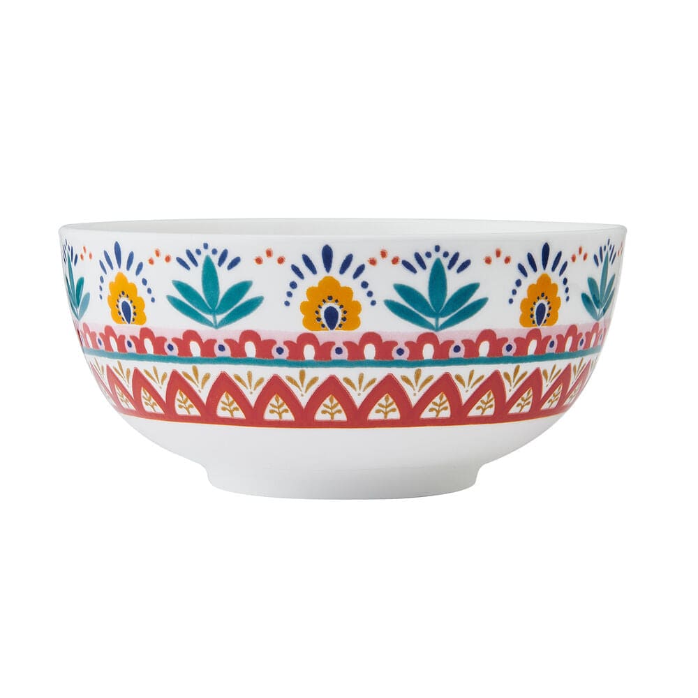 Hand-Painted Ceramic Medallion Bowls - Set of 4 for Soup, Cereal & Dessert - Elegant Dining & Home Decor Tableware