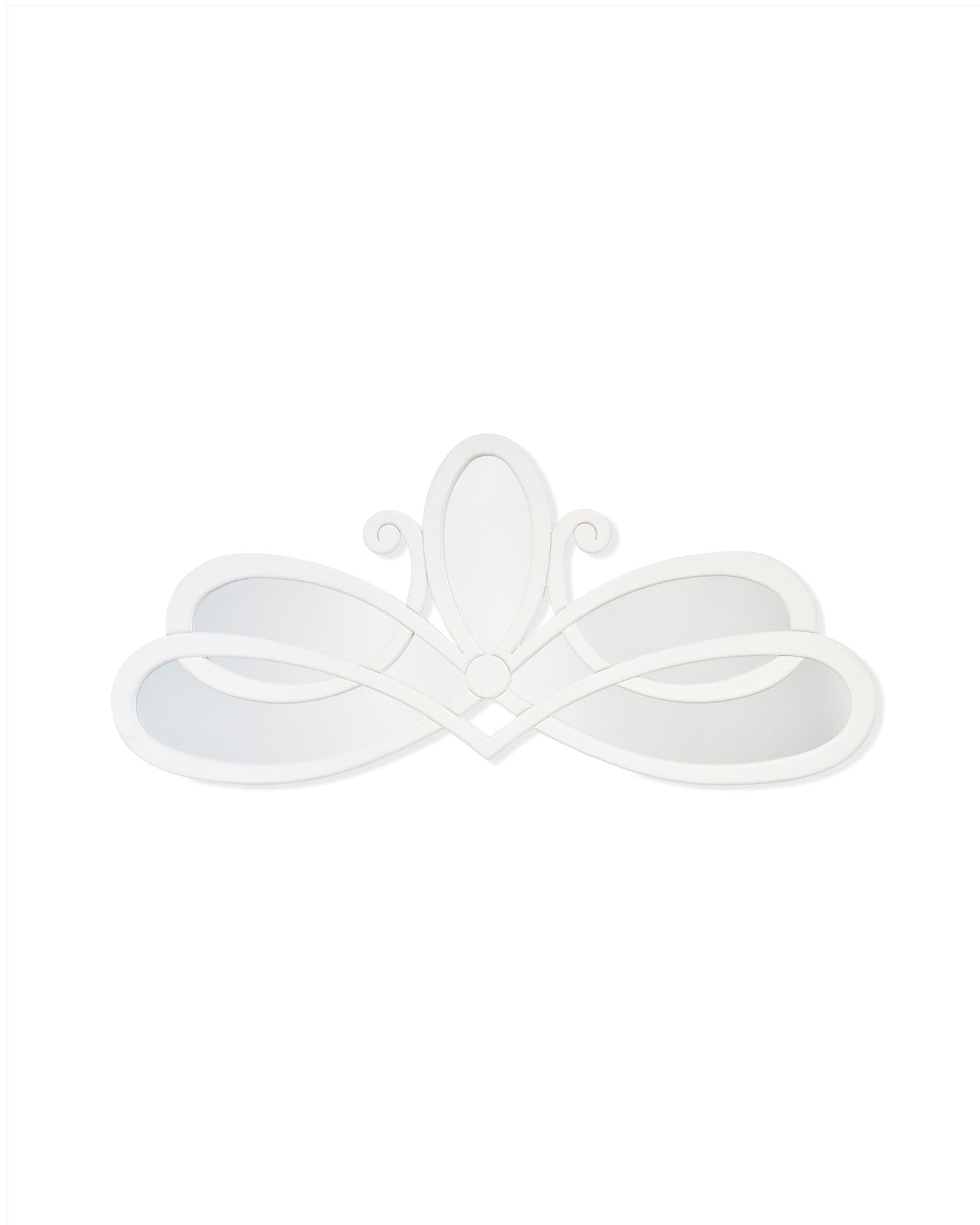 White Scroll Mirror - Elegant Wall Decor for Bedroom, Bathroom & Entryway | Vintage-Inspired Design for Home & Office