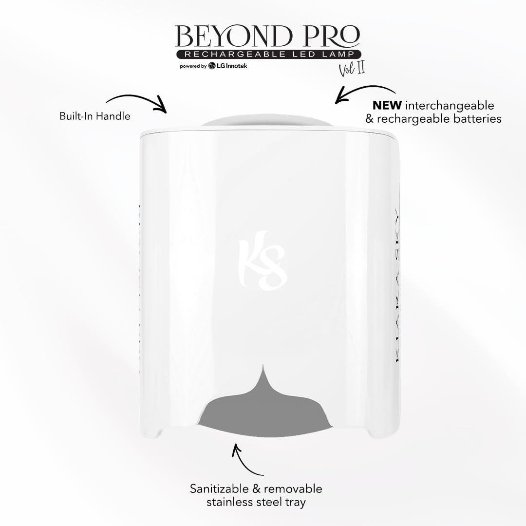 KIARA SKY Beyond Pro Rechargeable LED Nail Lamp for Gel Polish - Professional UV/LED Curing Light for Manicure & Pedicure at Home or Salon (White)