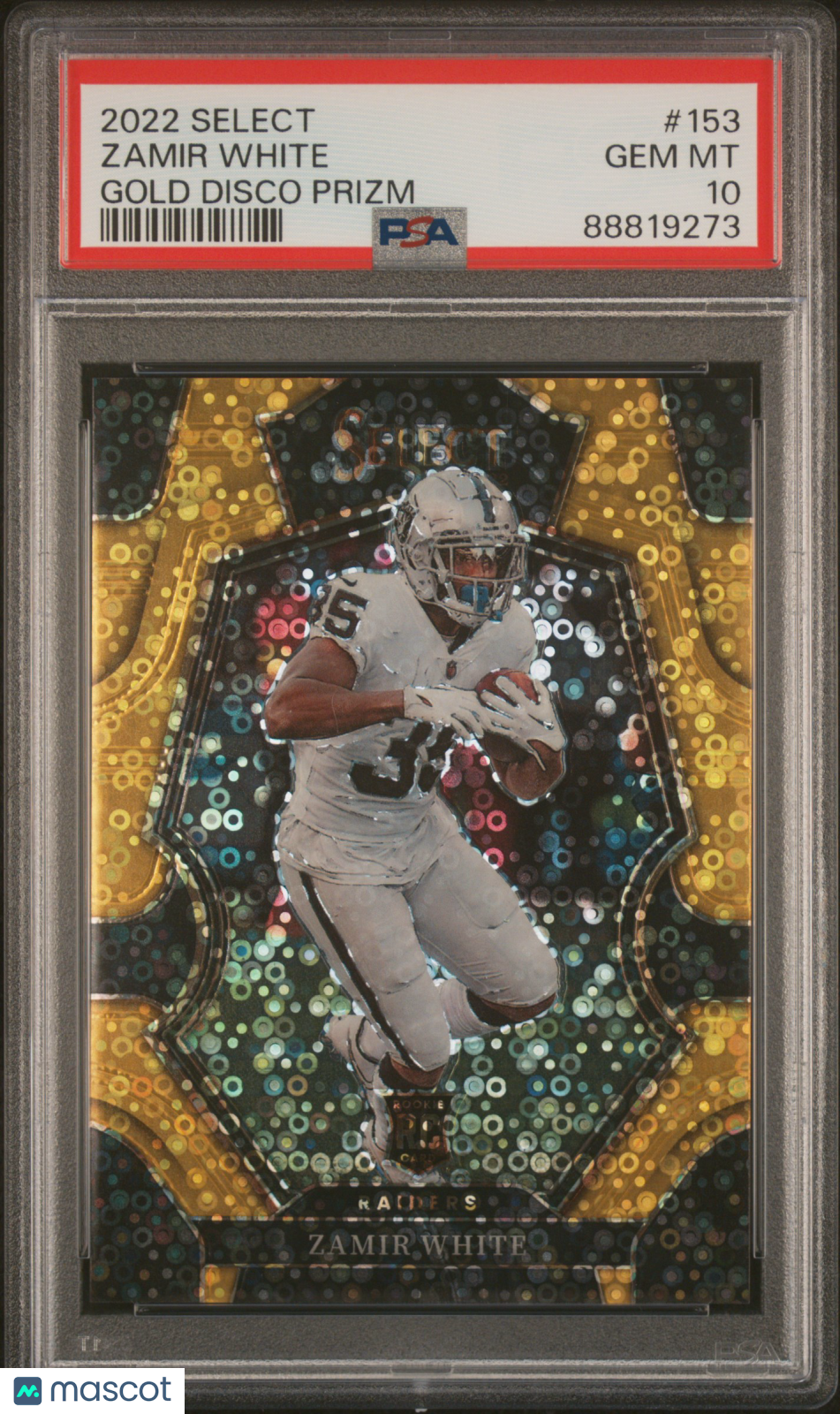 2022 Panini Select Zamir White Gold Disco Prizm #153 PSA 10 - Rare Football Trading Card for Collectors & Investors - Perfect for Sports Memorabilia Displays & Trading Card Collections